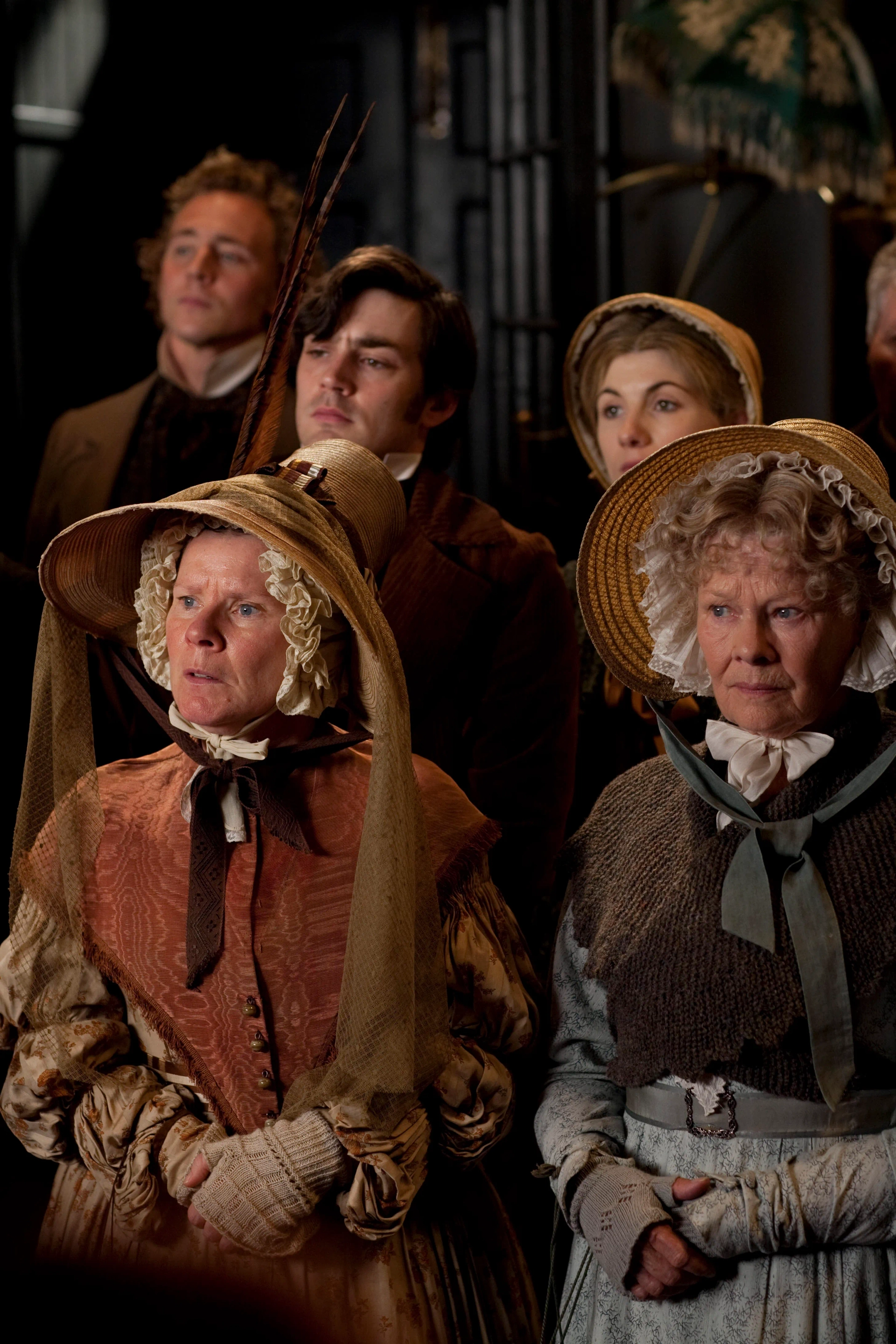 Judi Dench, Imelda Staunton, Tom Hiddleston, Jodie Whittaker, and Matthew McNulty in Cranford (2007)