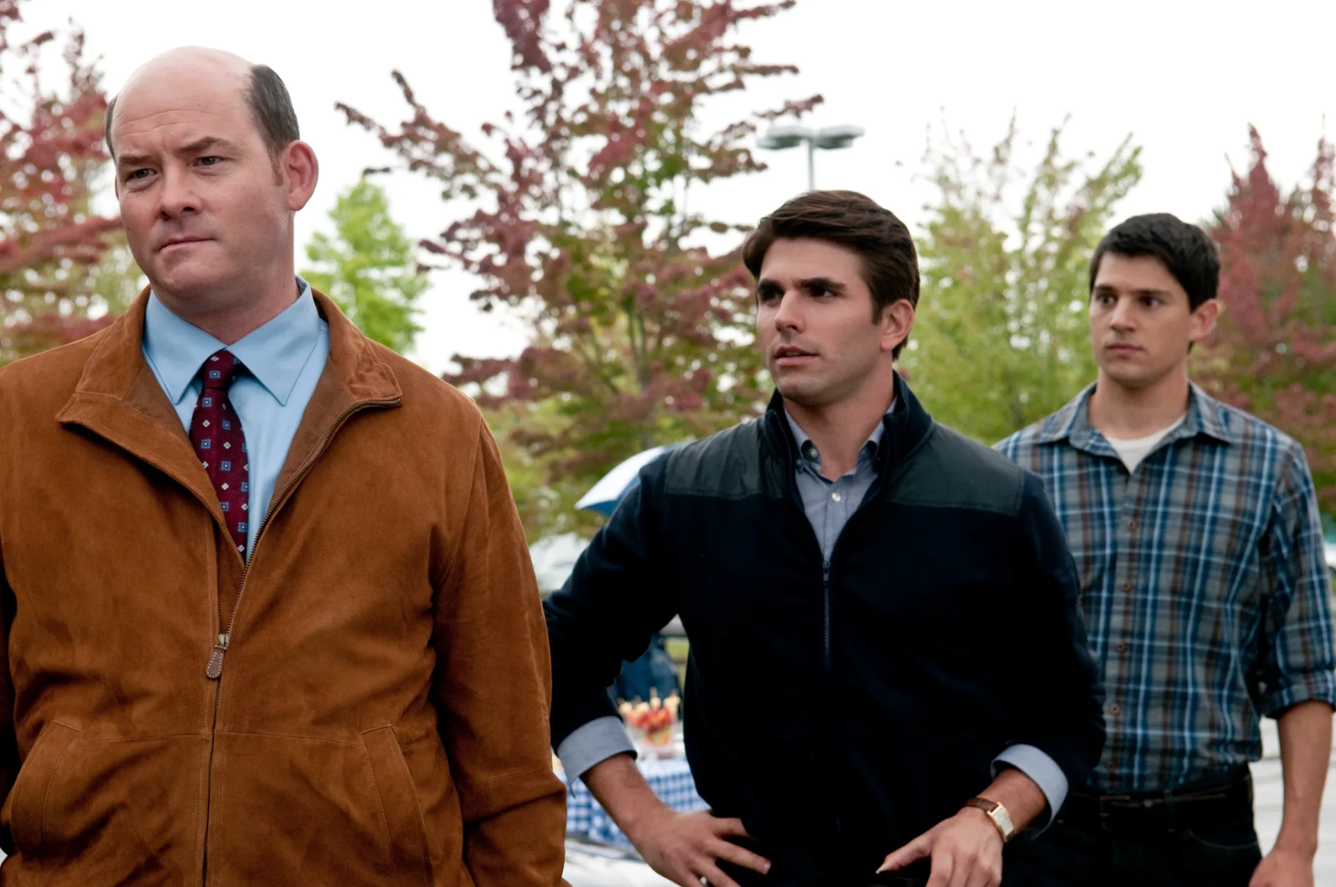 Nicholas D'Agosto, Miles Fisher, and David Koechner in Final Destination 5 (2011)