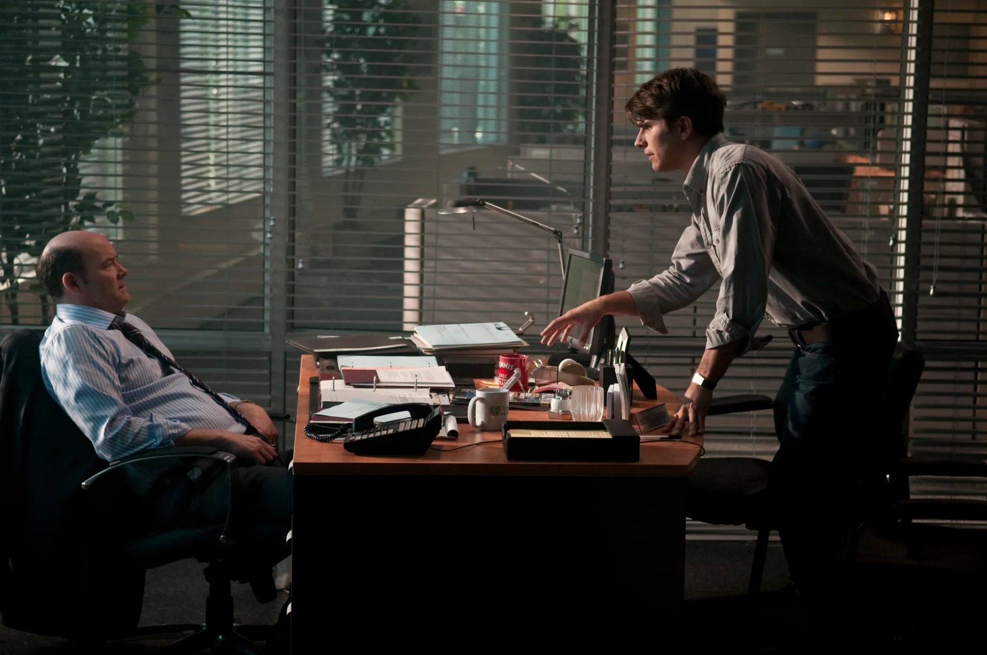 Miles Fisher and David Koechner in Final Destination 5 (2011)