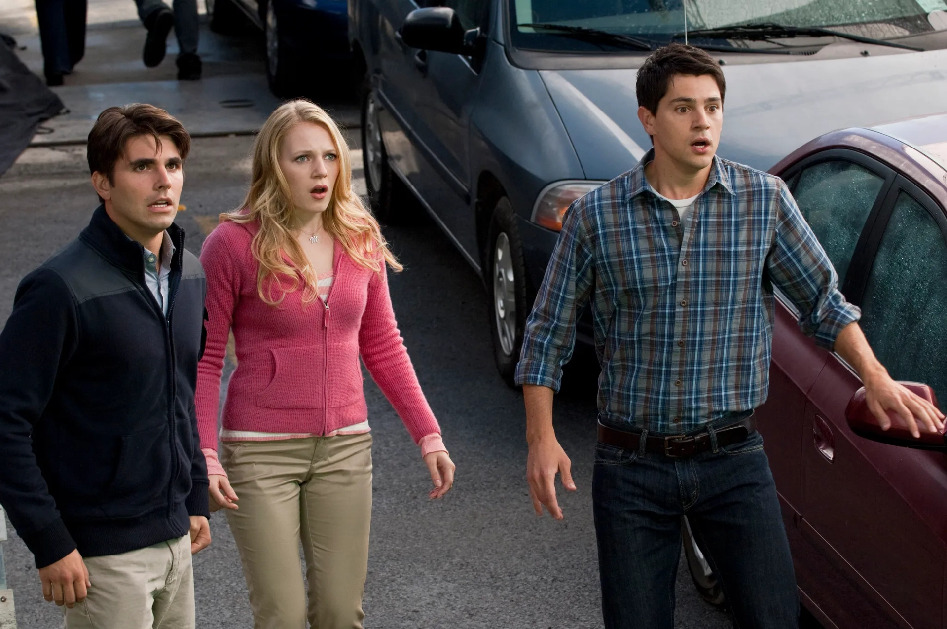Emma Bell, Nicholas D'Agosto, and Miles Fisher in Final Destination 5 (2011)