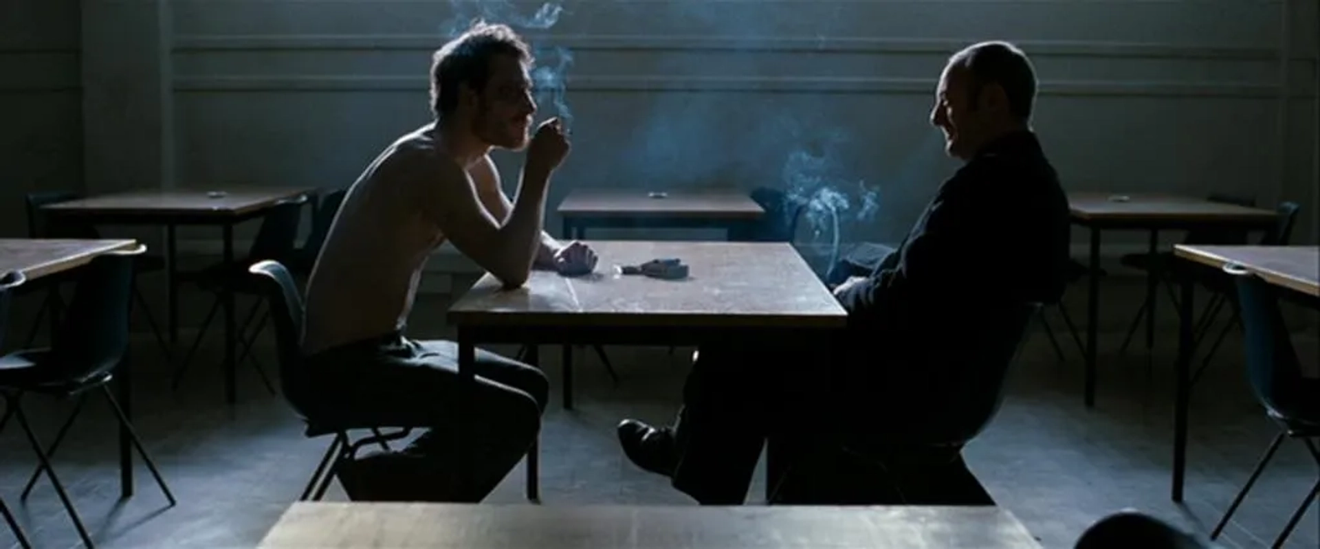 Liam Cunningham and Michael Fassbender in Hunger (2008)