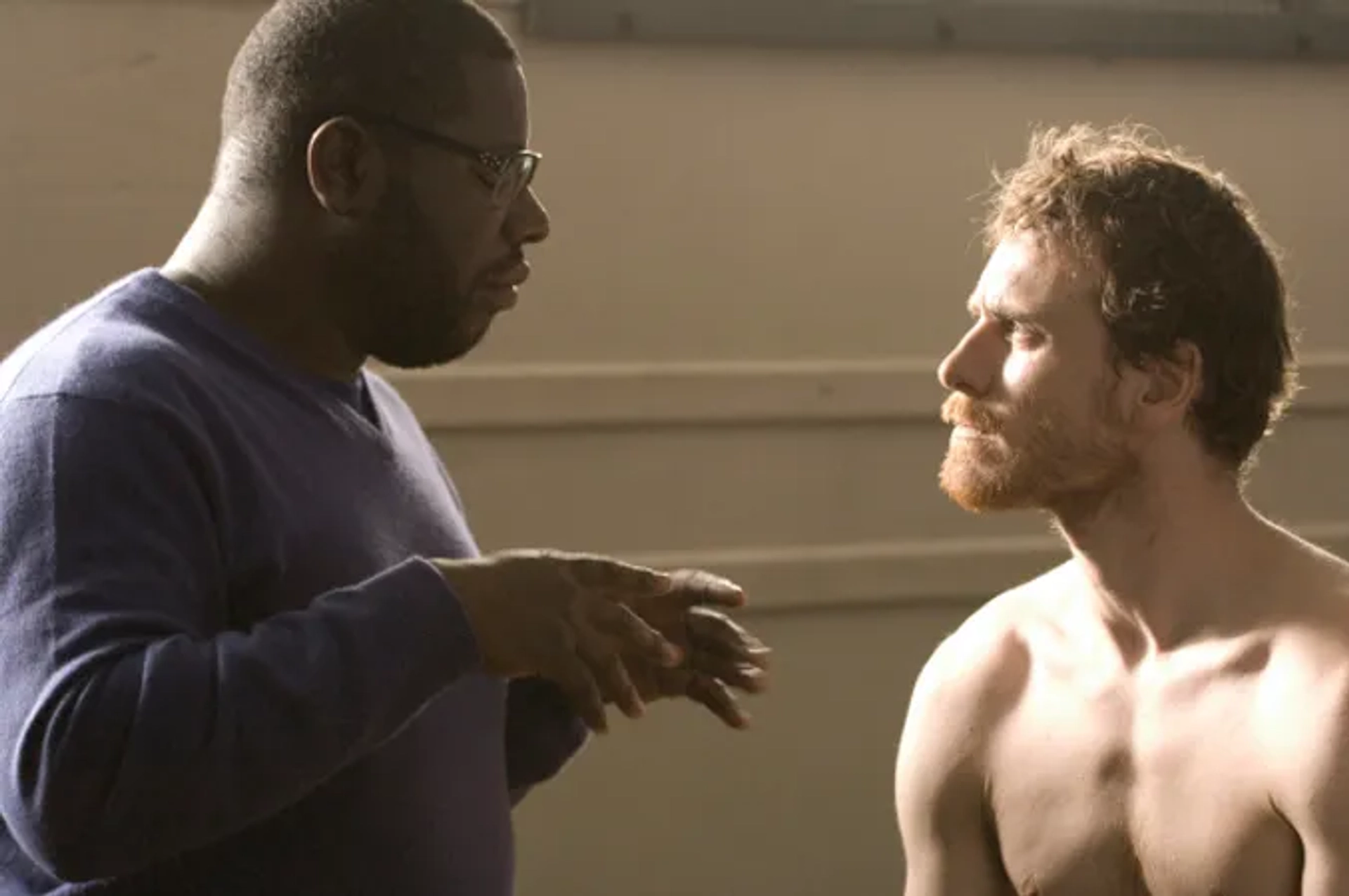 Michael Fassbender and Steve McQueen in Hunger (2008)