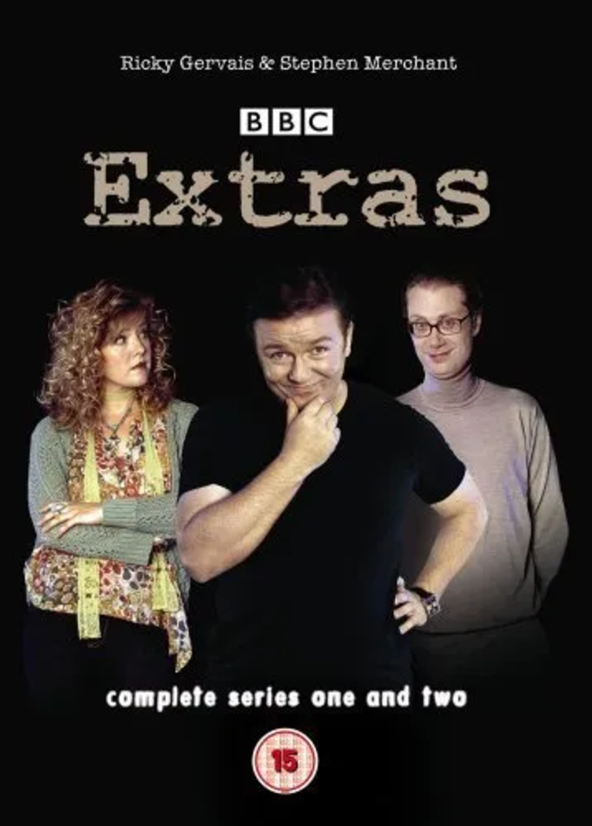 Ricky Gervais, Ashley Jensen, and Stephen Merchant in Extras (2005)