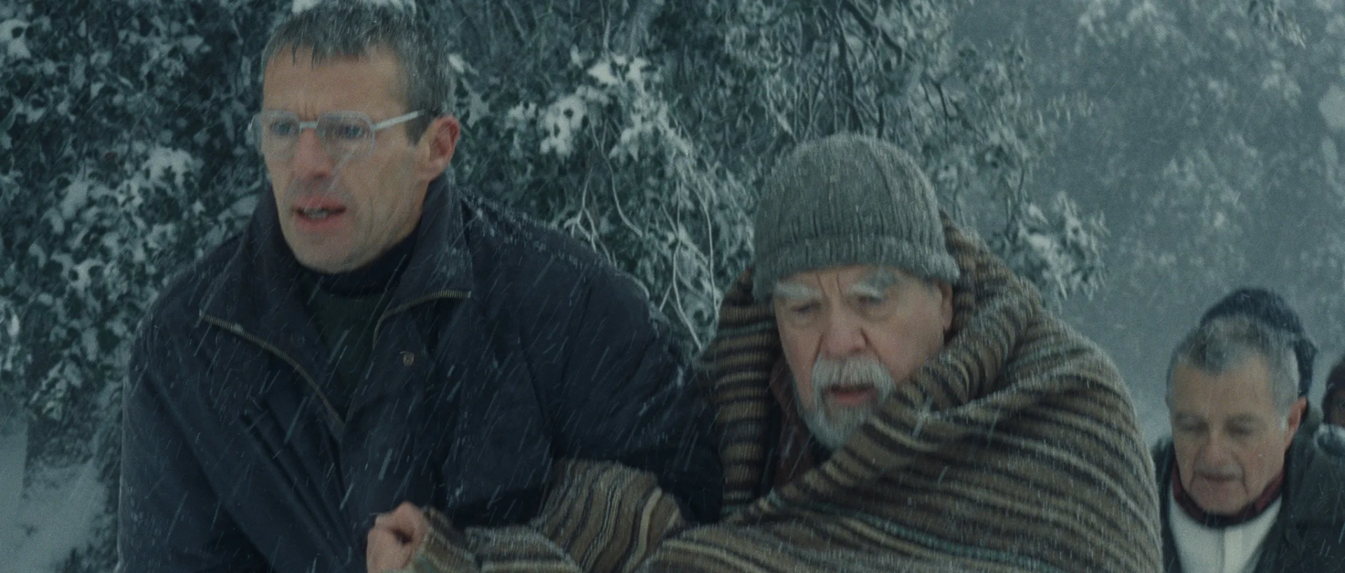 Michael Lonsdale, Philippe Laudenbach, and Lambert Wilson in Of Gods and Men (2010)