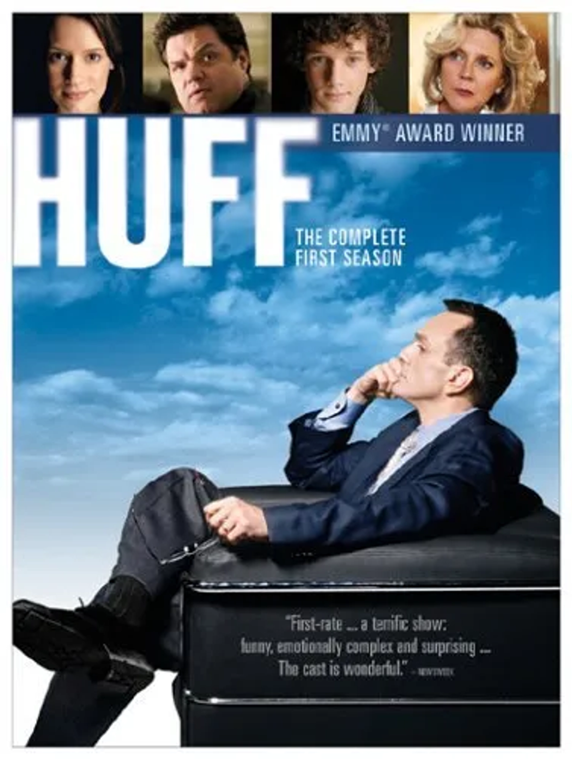 Hank Azaria, Blythe Danner, Oliver Platt, Paget Brewster, and Anton Yelchin in Huff (2004)