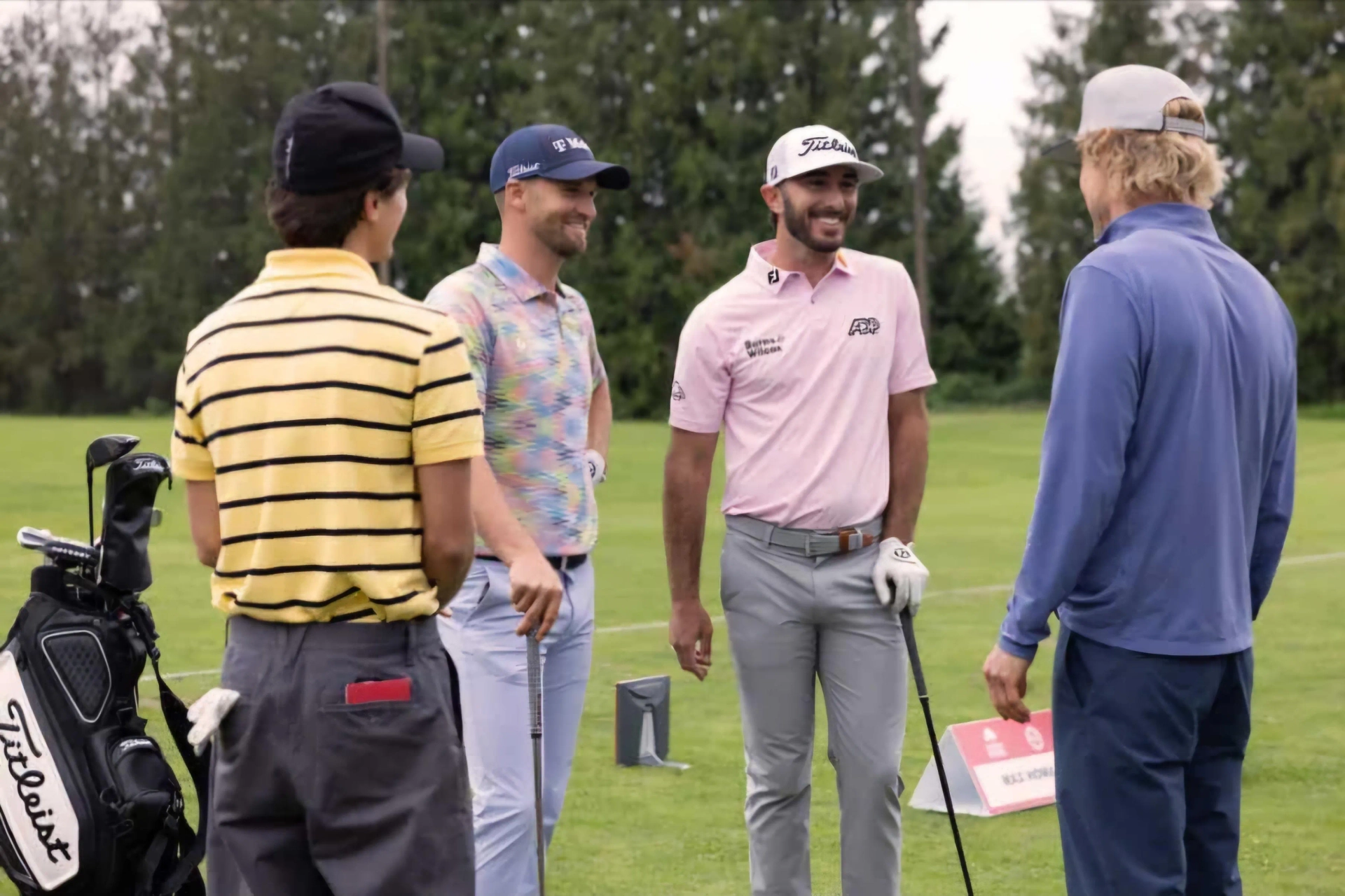 Owen Wilson, Collin Morikawa, Max Homa, and Wyndam Price in Stick (2025)