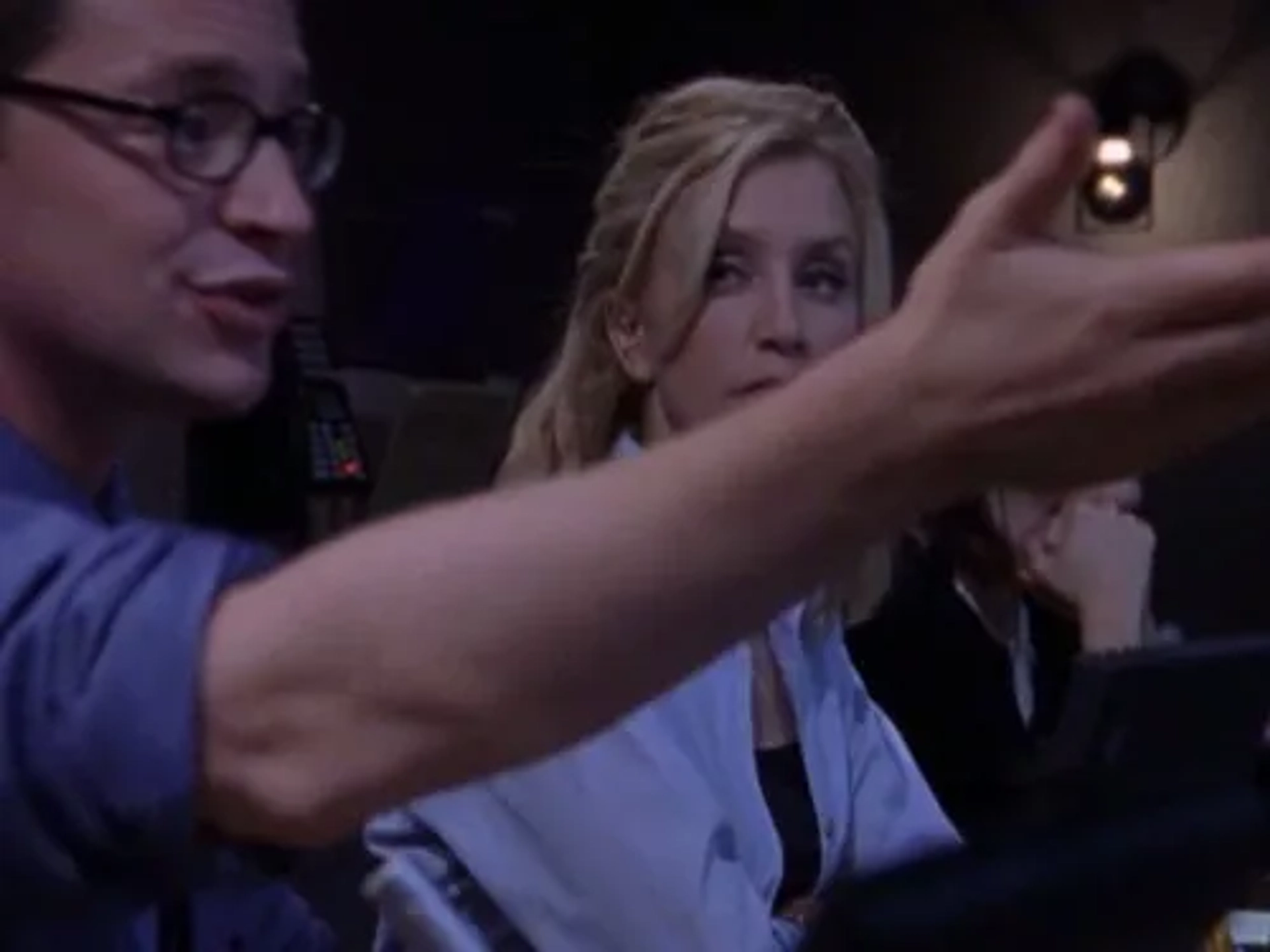 Felicity Huffman and Joshua Malina in Sports Night (1998)