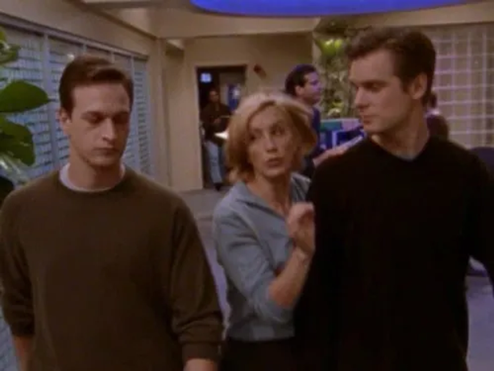 Josh Charles, Felicity Huffman, and Peter Krause in Sports Night (1998)
