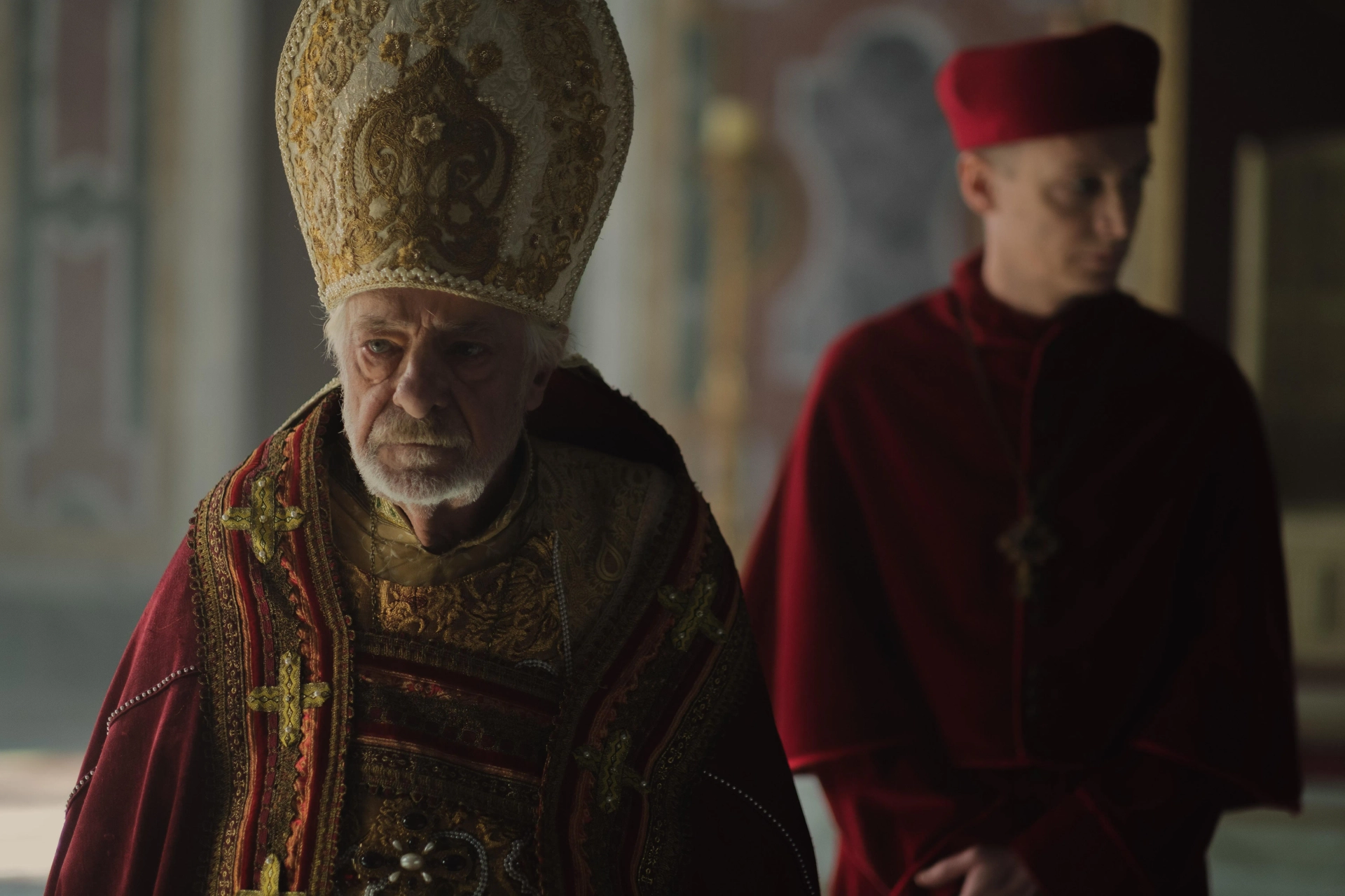 Giancarlo Giannini and Péter Jankovics in Rise of the Raven (2024)