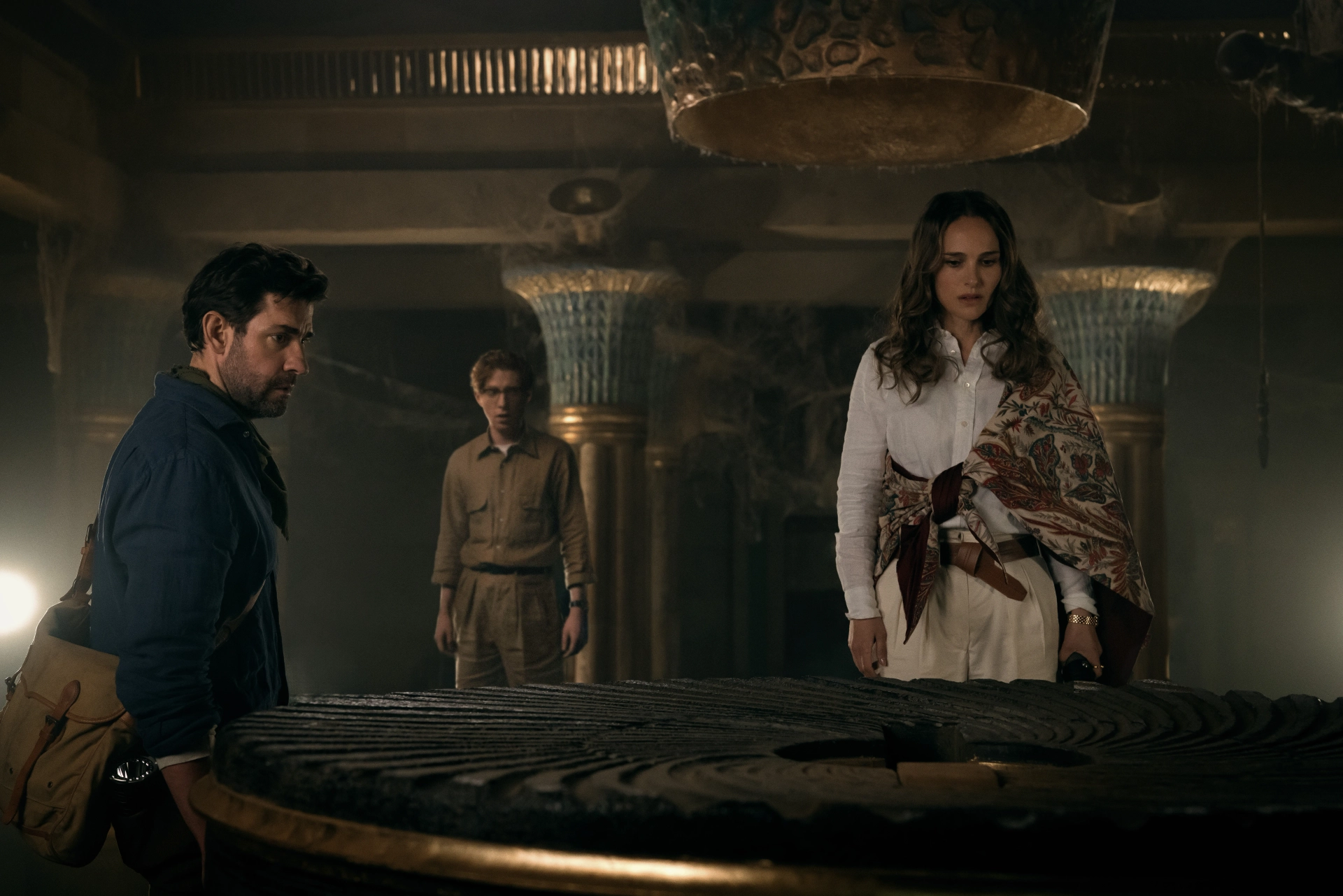 Natalie Portman, John Krasinski, and Domhnall Gleeson in Fountain of Youth (2025)