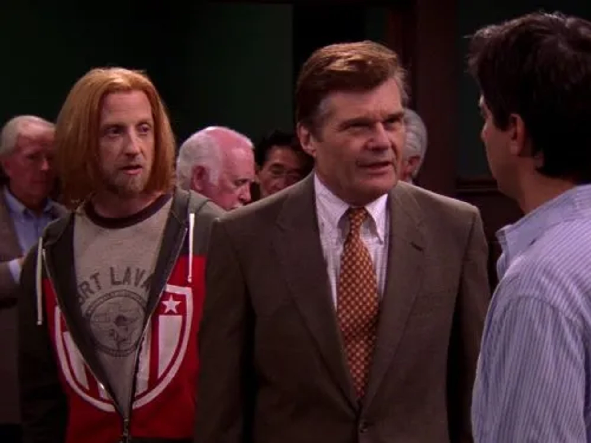 Ray Romano, Chris Elliott, and Fred Willard in Everybody Loves Raymond (1996)