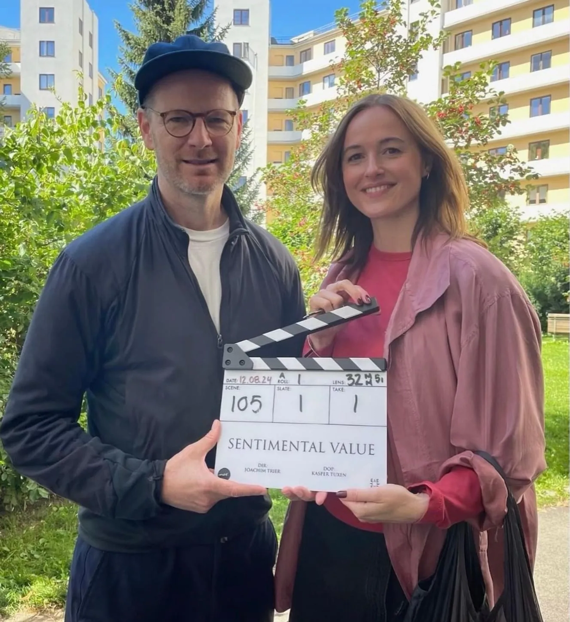 Joachim Trier and Renate Reinsve in Sentimental Value (2025)