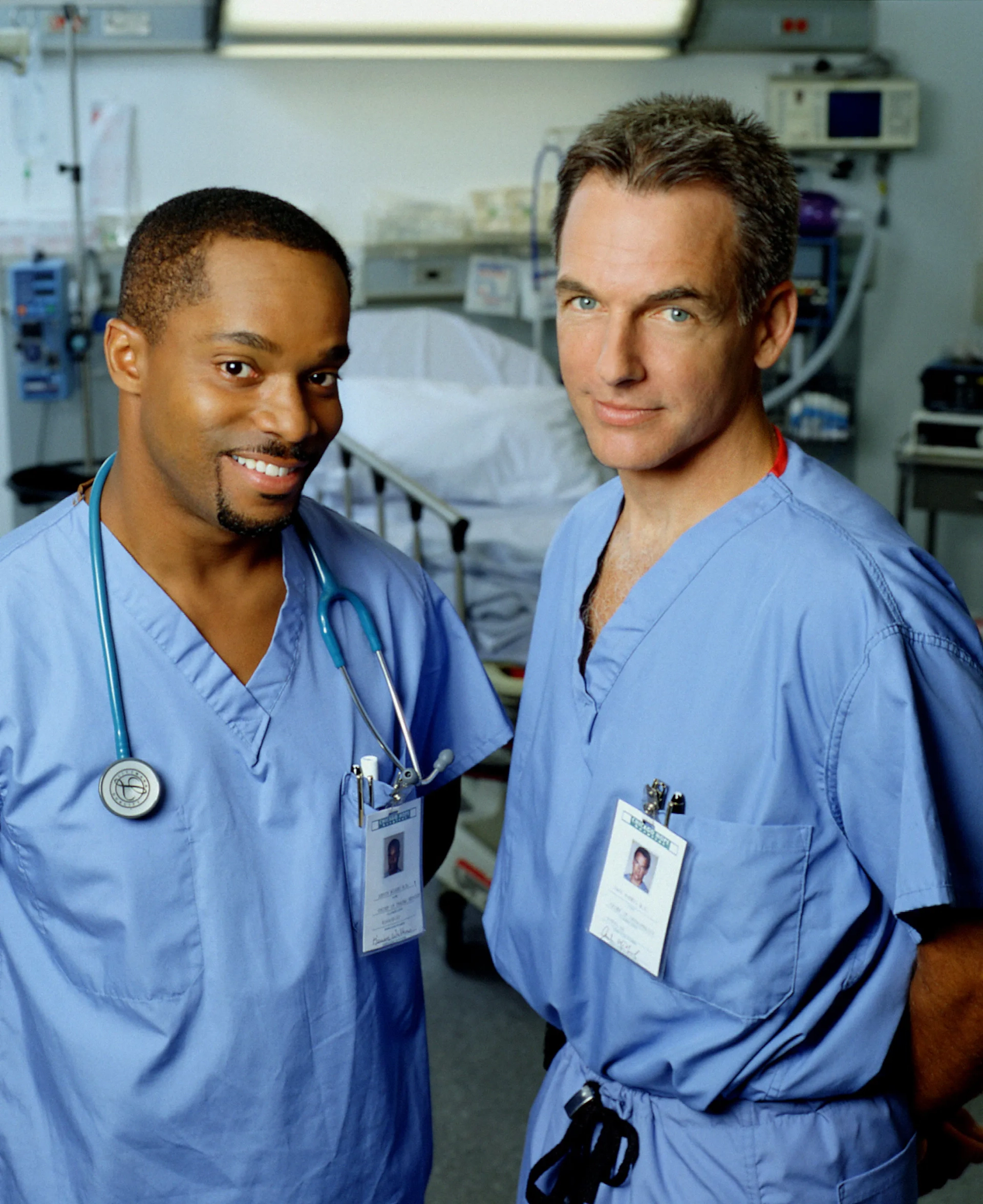 Mark Harmon and Rocky Carroll in Chicago Hope (1994)