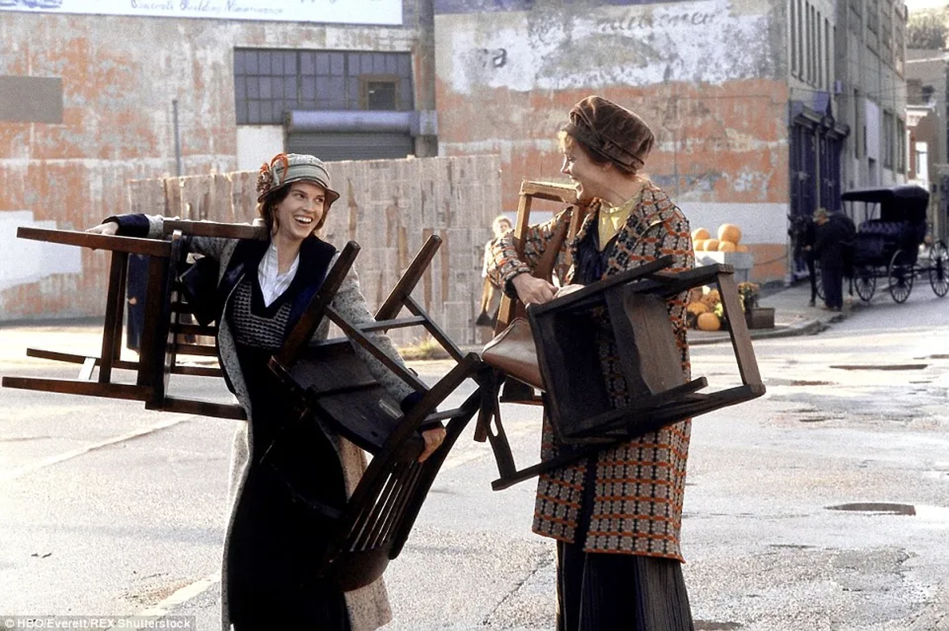 Hilary Swank and Frances O'Connor in Iron Jawed Angels (2004)