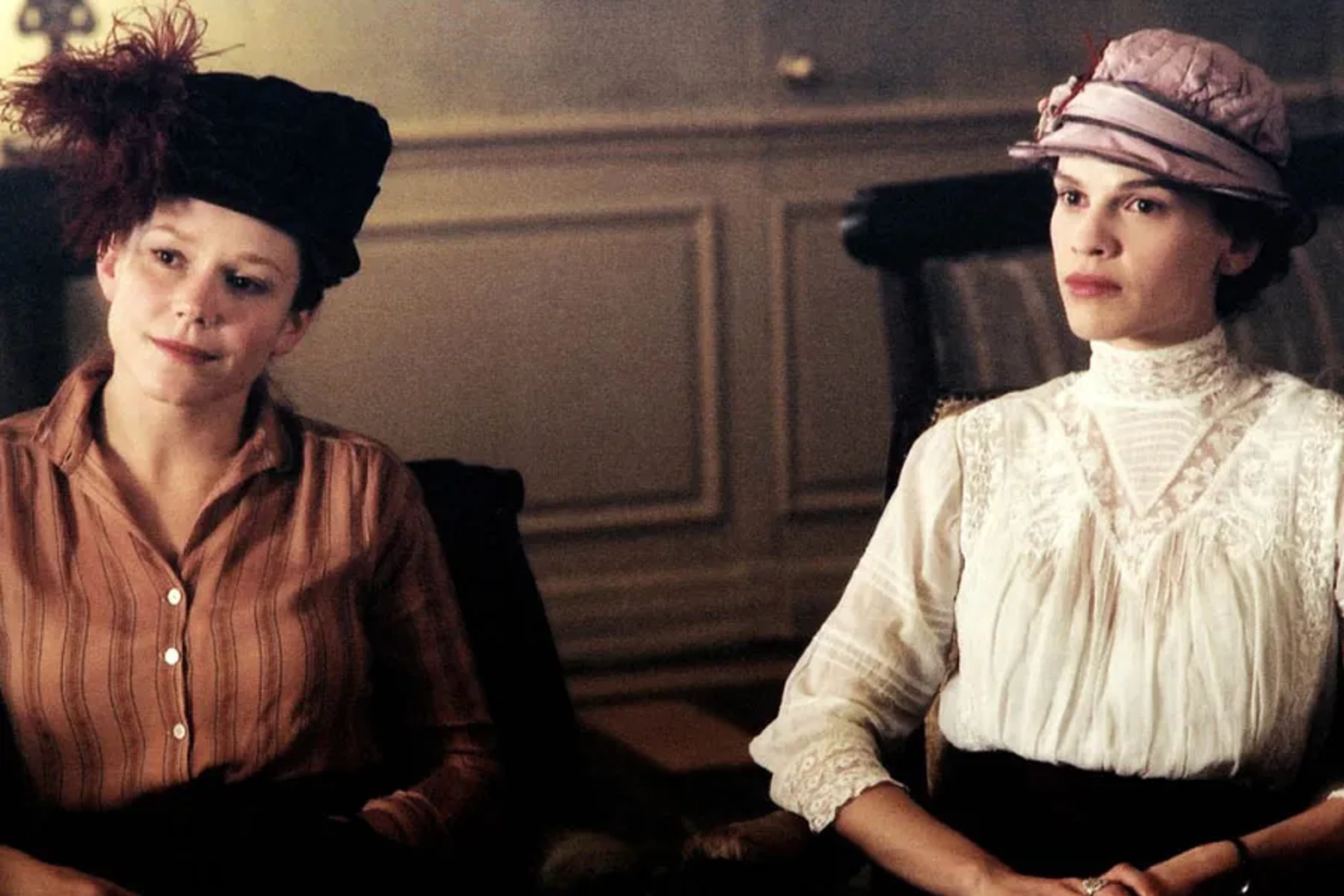 Hilary Swank and Frances O'Connor in Iron Jawed Angels (2004)