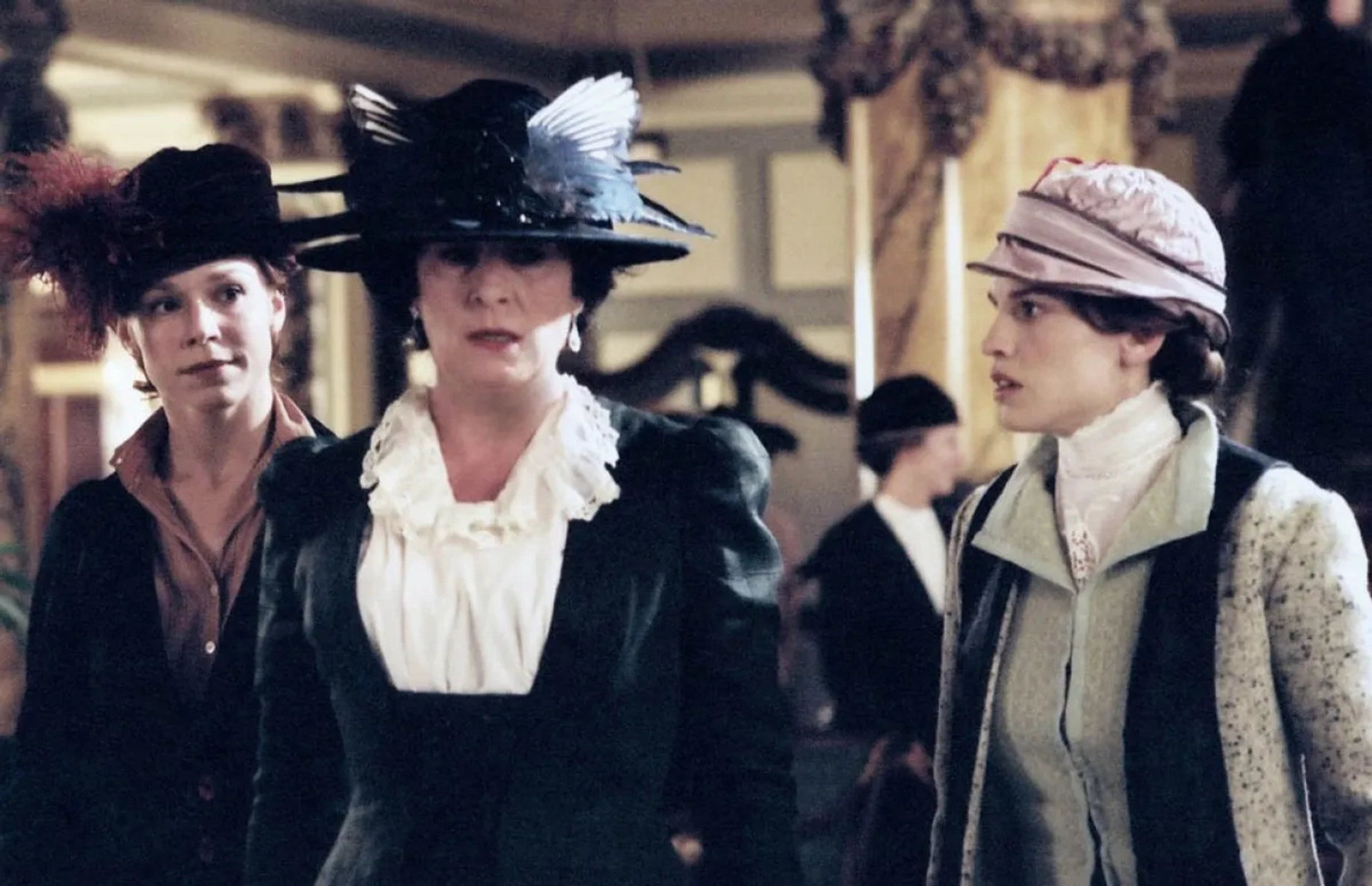 Anjelica Huston, Hilary Swank, and Frances O'Connor in Iron Jawed Angels (2004)