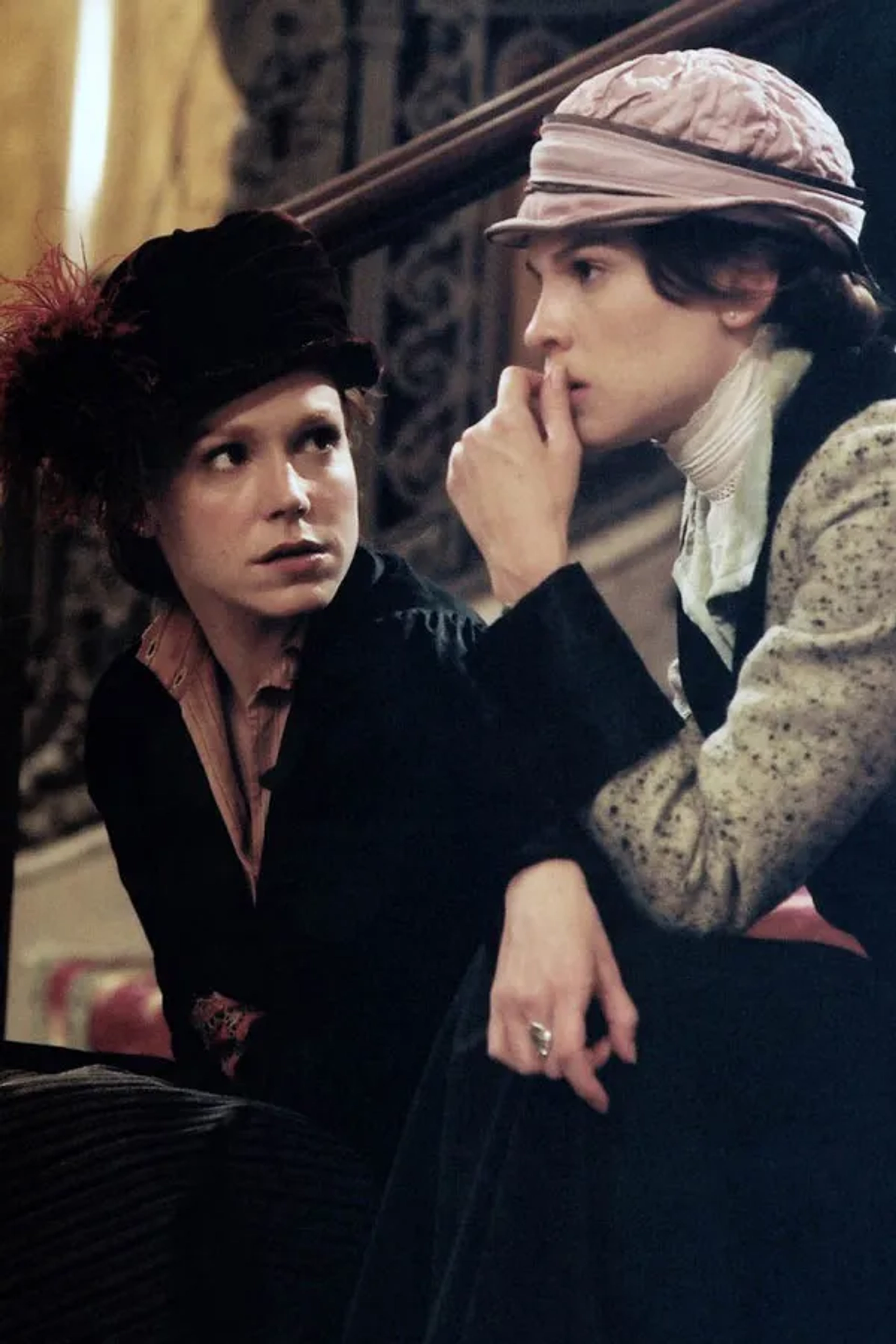 Hilary Swank and Frances O'Connor in Iron Jawed Angels (2004)