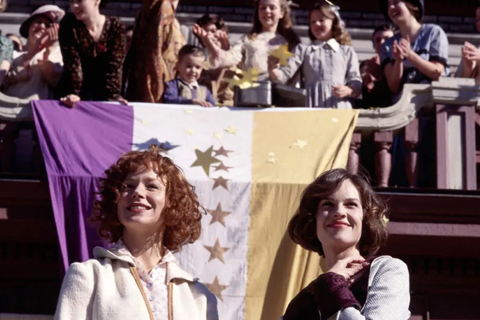 Hilary Swank and Frances O'Connor in Iron Jawed Angels (2004)