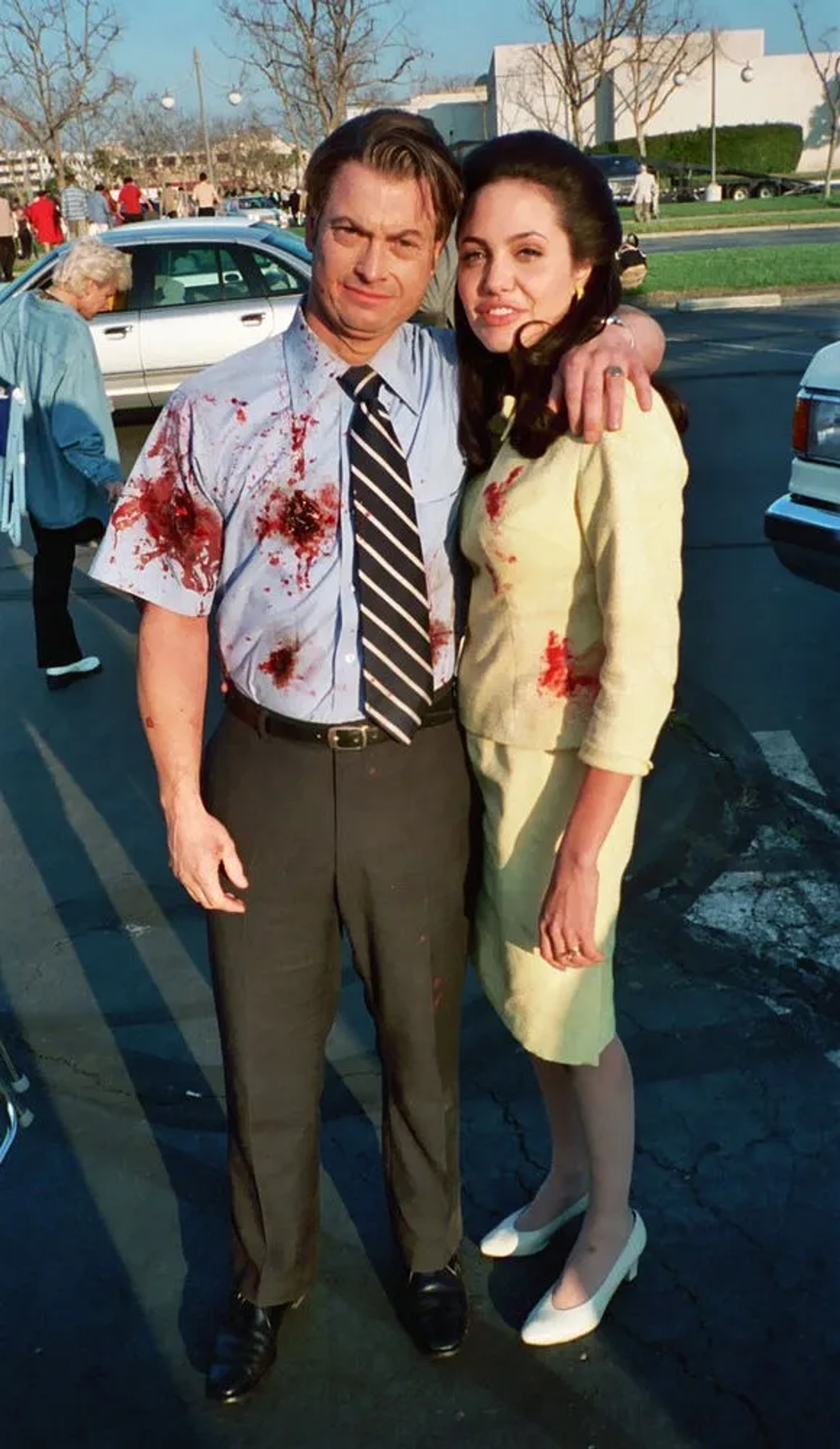 Gary Sinise and Angelina Jolie in George Wallace (1997)