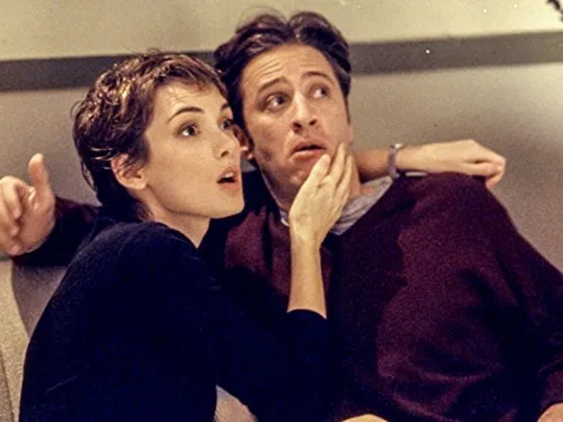 Winona Ryder and Jon Stewart in The Larry Sanders Show (1992)