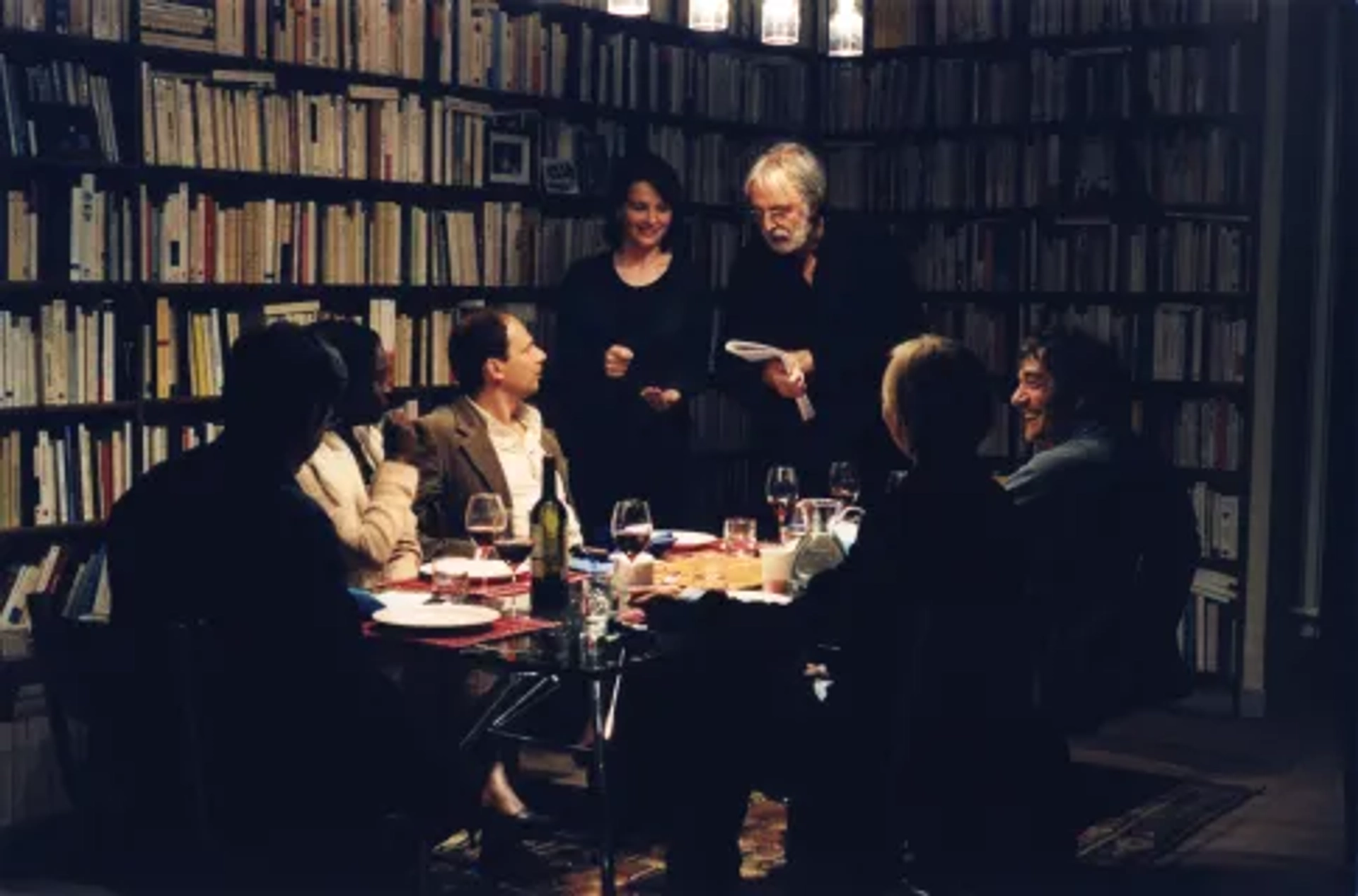 Juliette Binoche, Michael Haneke, and Denis Podalydès in Caché (2005)