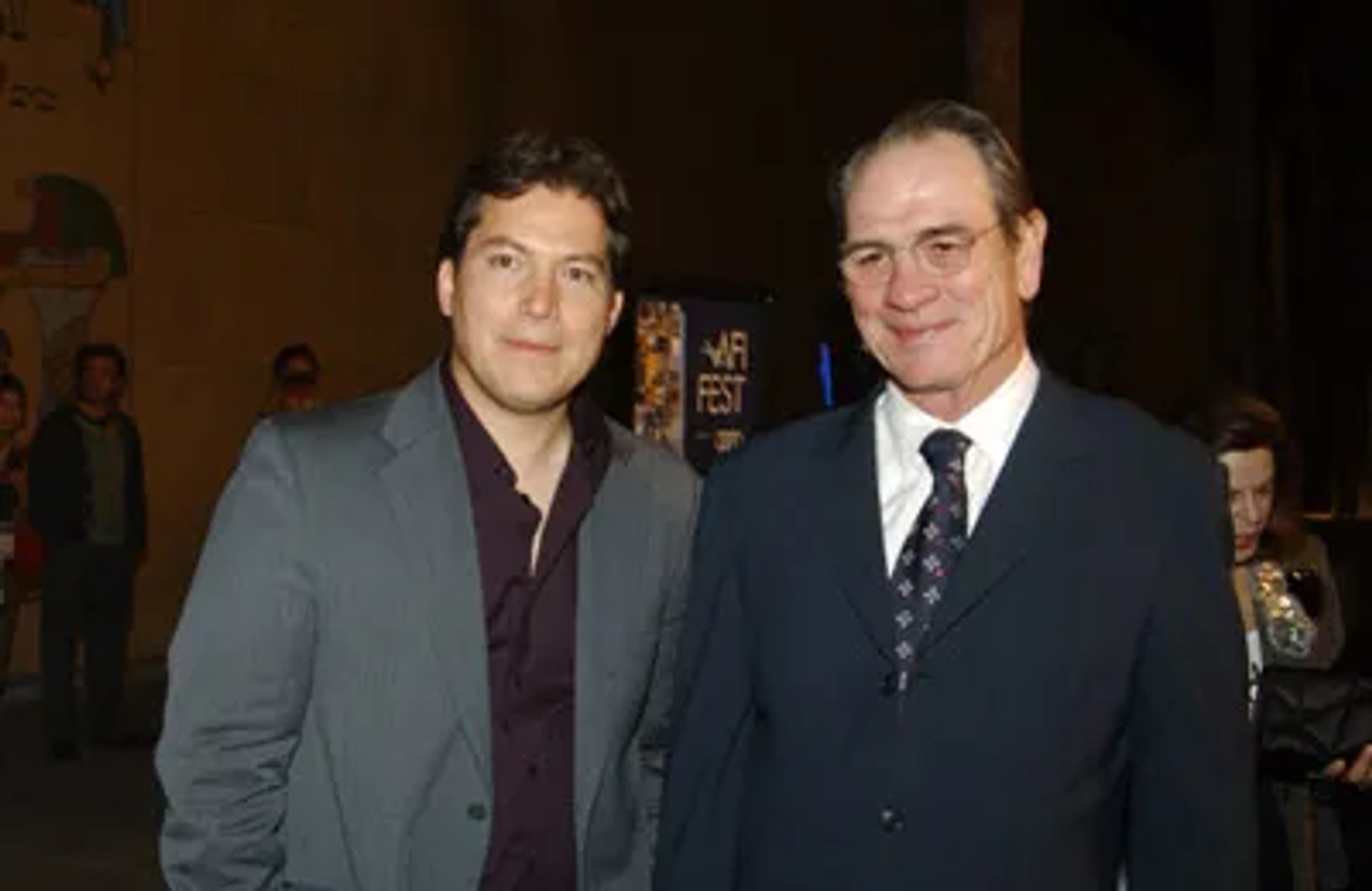 Tommy Lee Jones and Julio Cesar Cedillo at an event for The Three Burials of Melquiades Estrada (2005)