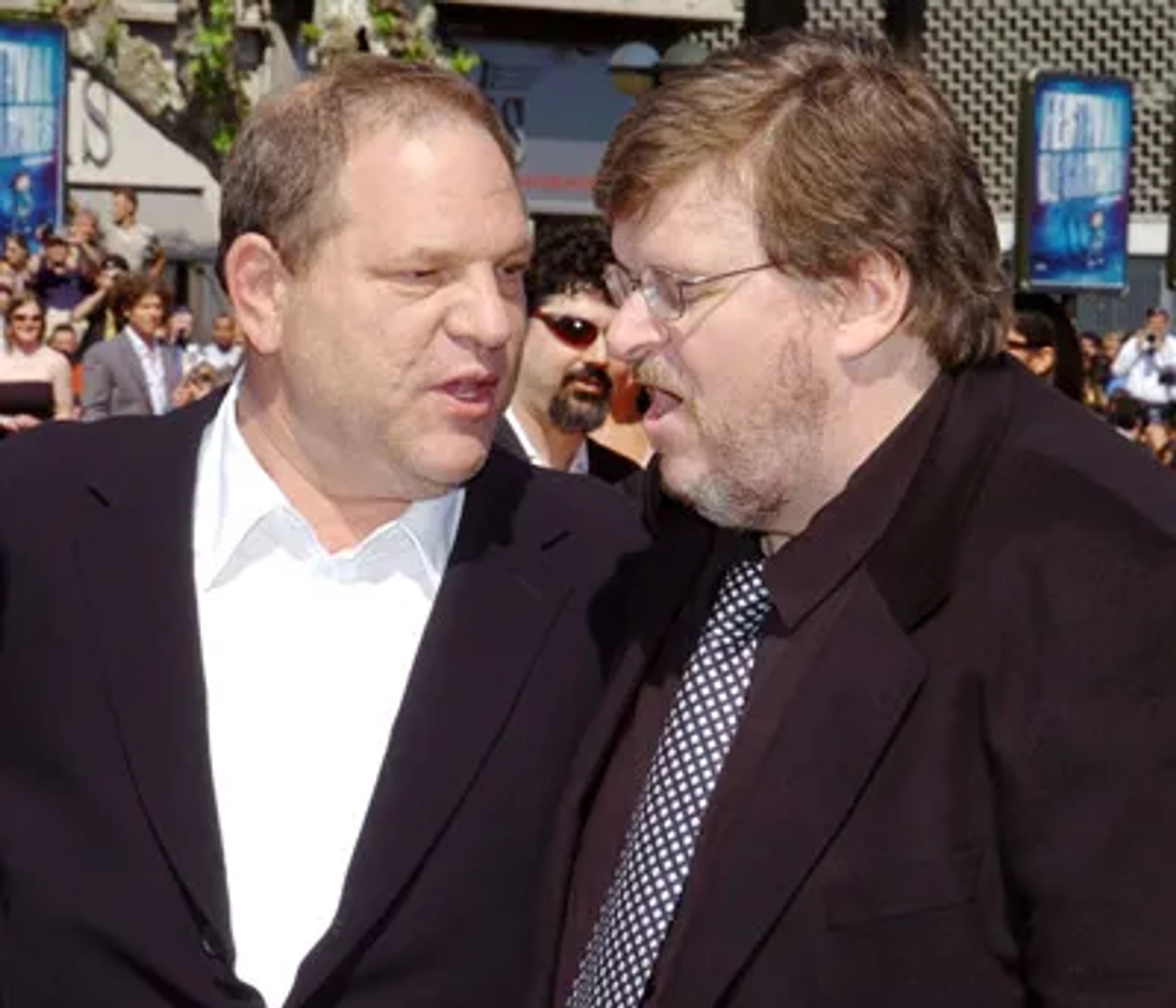 Harvey Weinstein and Michael Moore at an event for Fahrenheit 9/11 (2004)