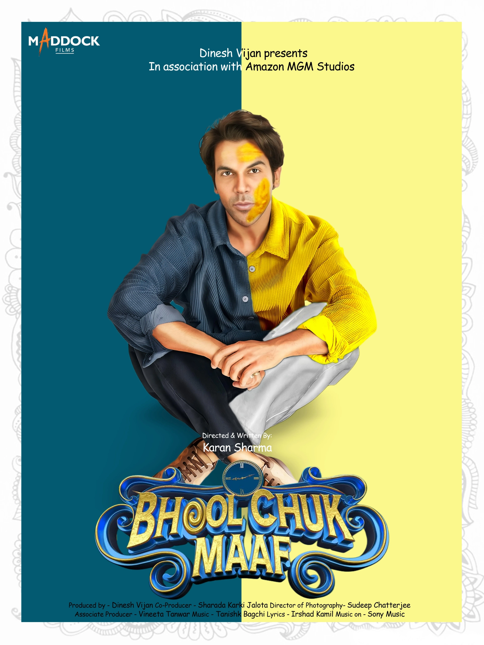 Dinesh Vijan, Rajkummar Rao, and Karan Sharma in Bhool Chuk Maaf (2025)