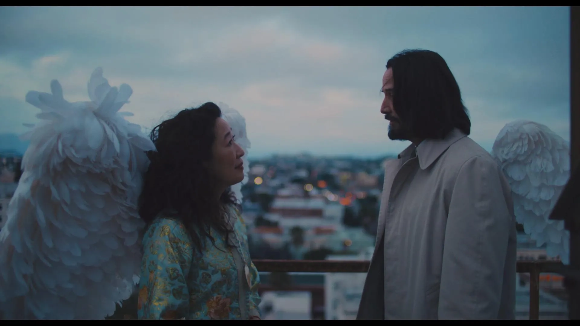 Keanu Reeves and Sandra Oh in Good Fortune (2025)