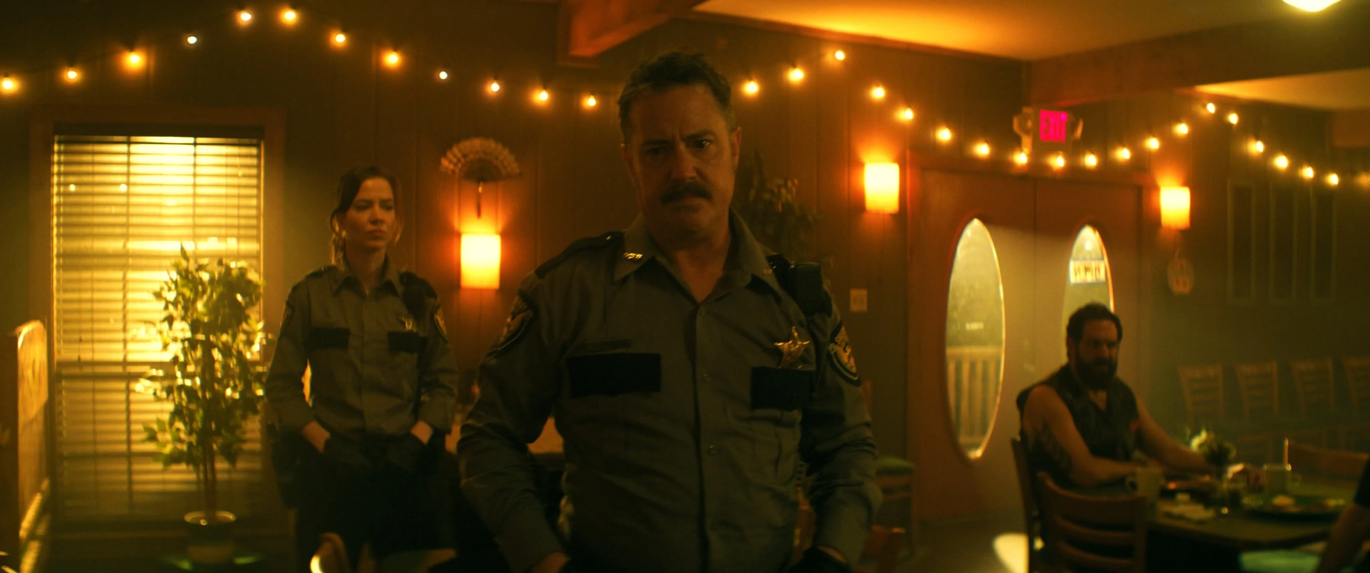 David Kallaway, Jeremy London, and Elena Sanchez in Bone Face (2025)