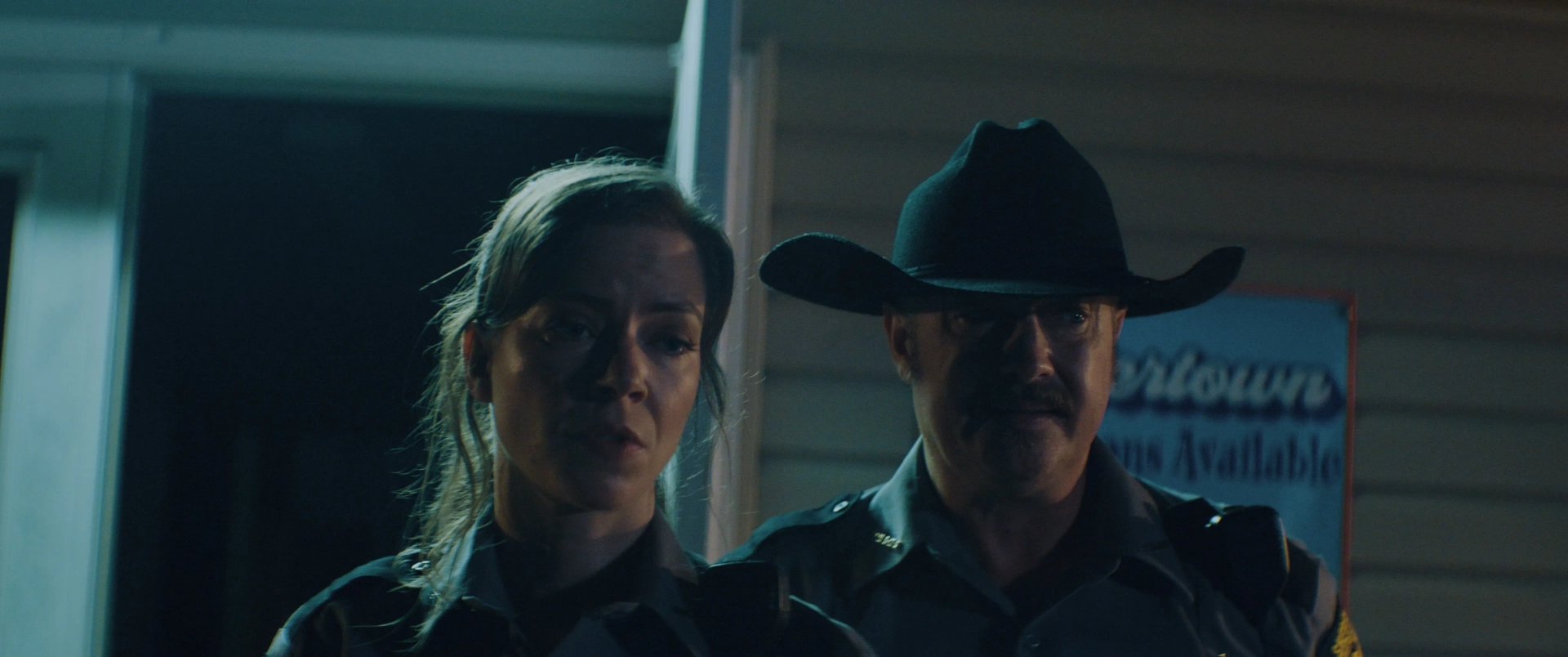 Jeremy London and Elena Sanchez in Bone Face (2025)