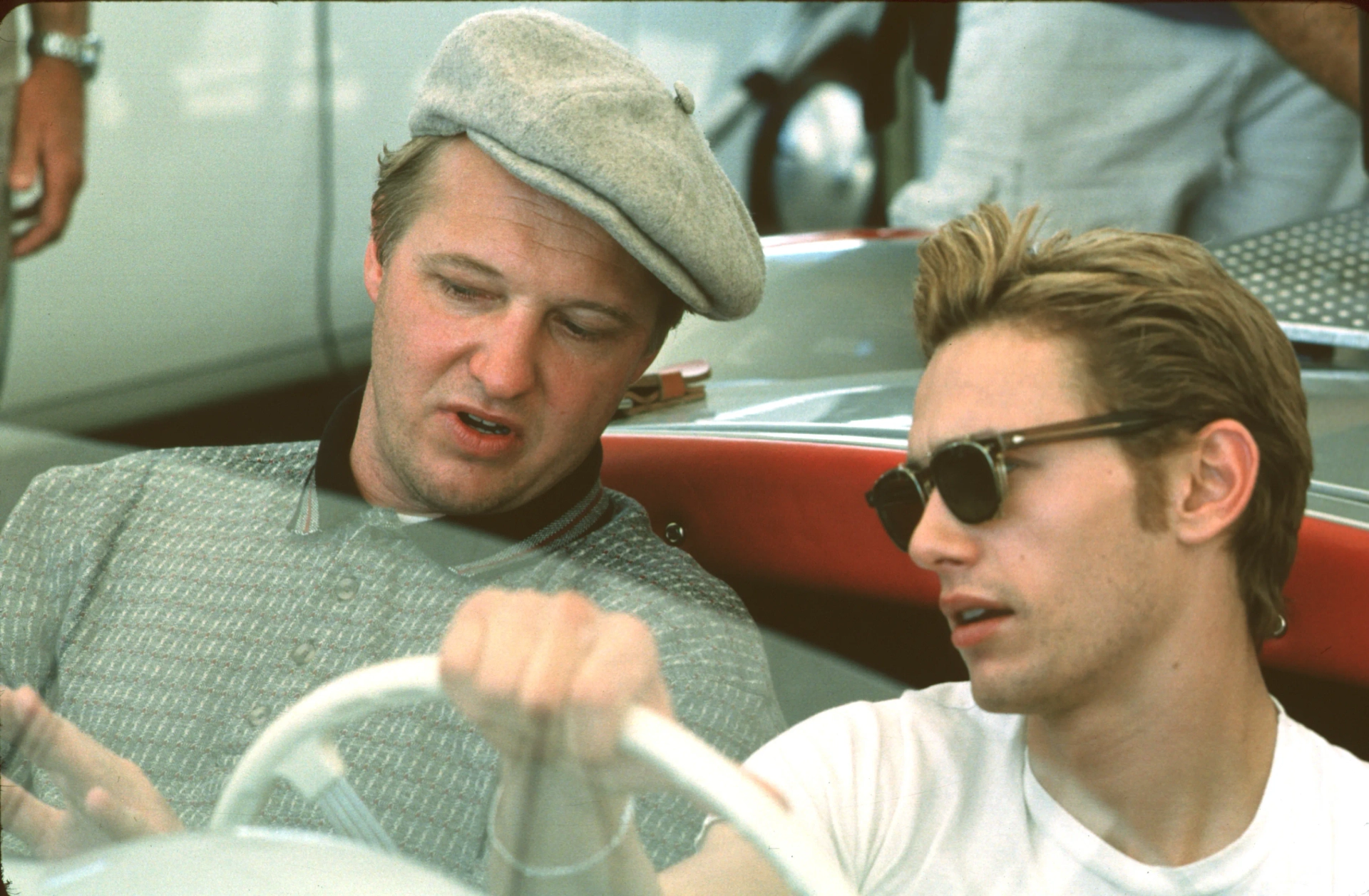 Guido Foehrweisser with James Franco in the legendary Porsche 550 Spyder on there way to the Races in Salinas for the Movie "James Dean"