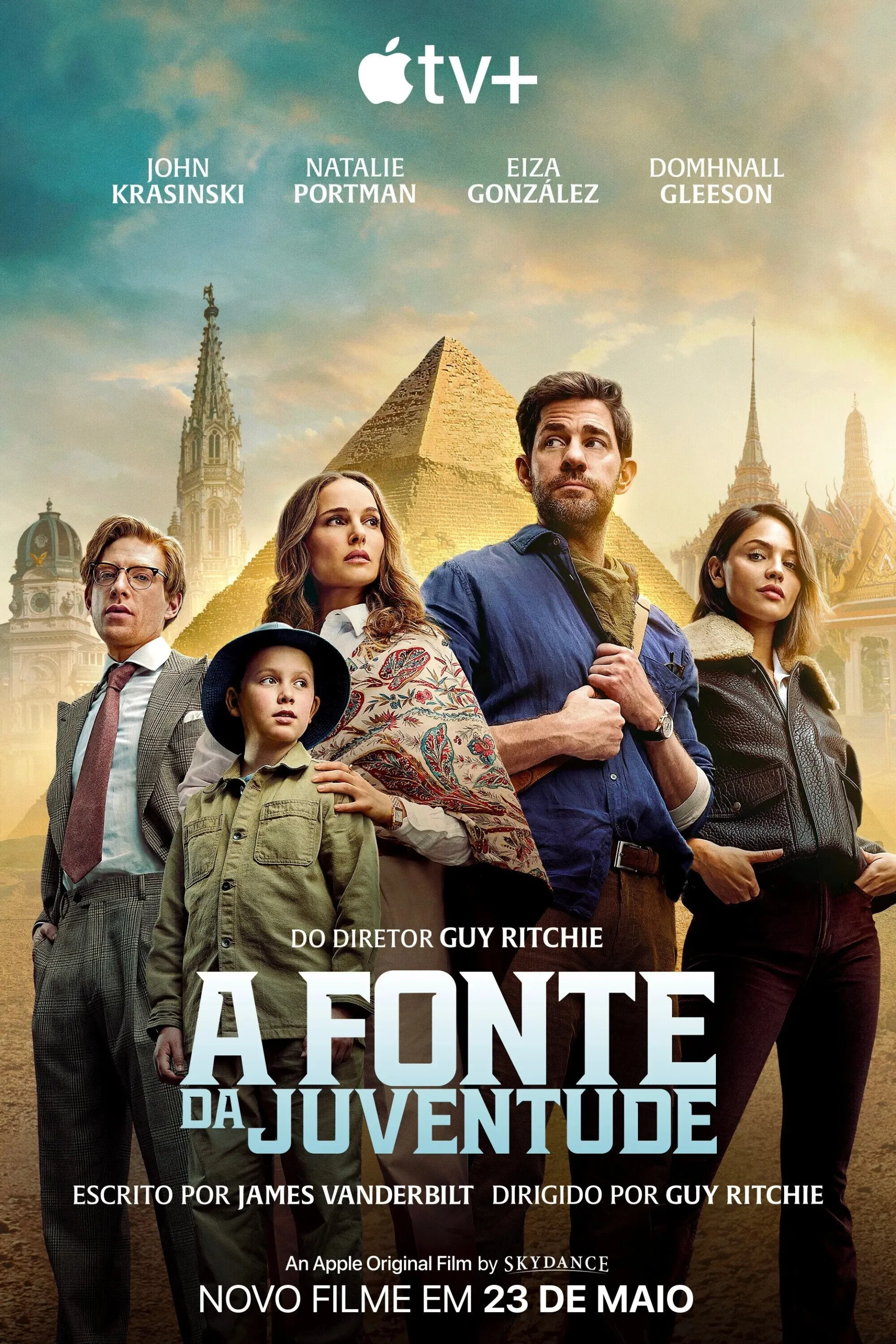 Natalie Portman, John Krasinski, Benjamin Chivers, Domhnall Gleeson, and Eiza González in Fountain of Youth (2025)