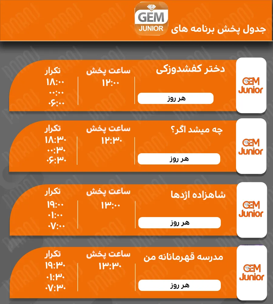 11. برنامه‌های شبکه GEM Junior