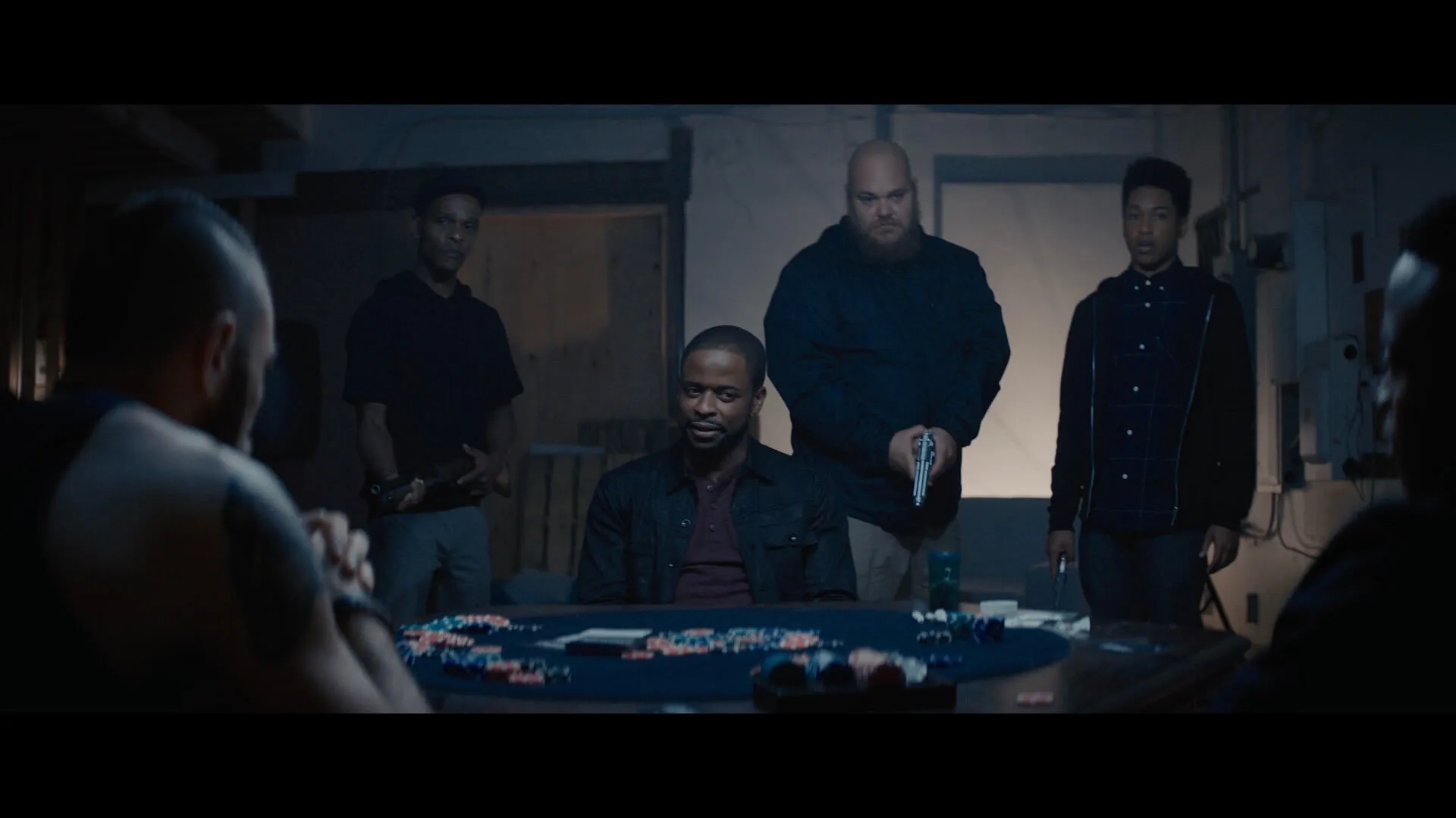 Dulé Hill, Brandon Johnson, Michael Villar, and Jacob Latimore in Sleight (2016)