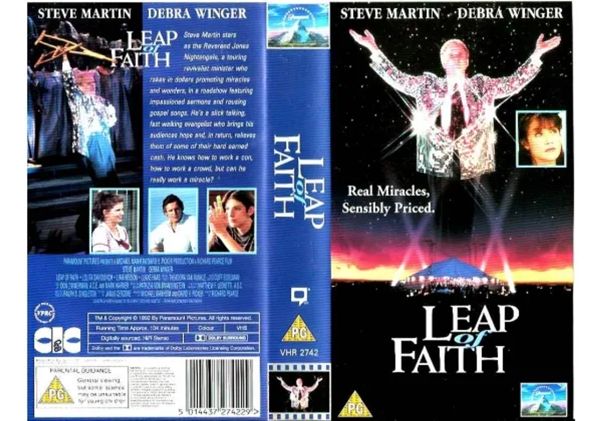 Steve Martin, Lolita Davidovich, Liam Neeson, Debra Winger, and Lukas Haas in Leap of Faith (1992)