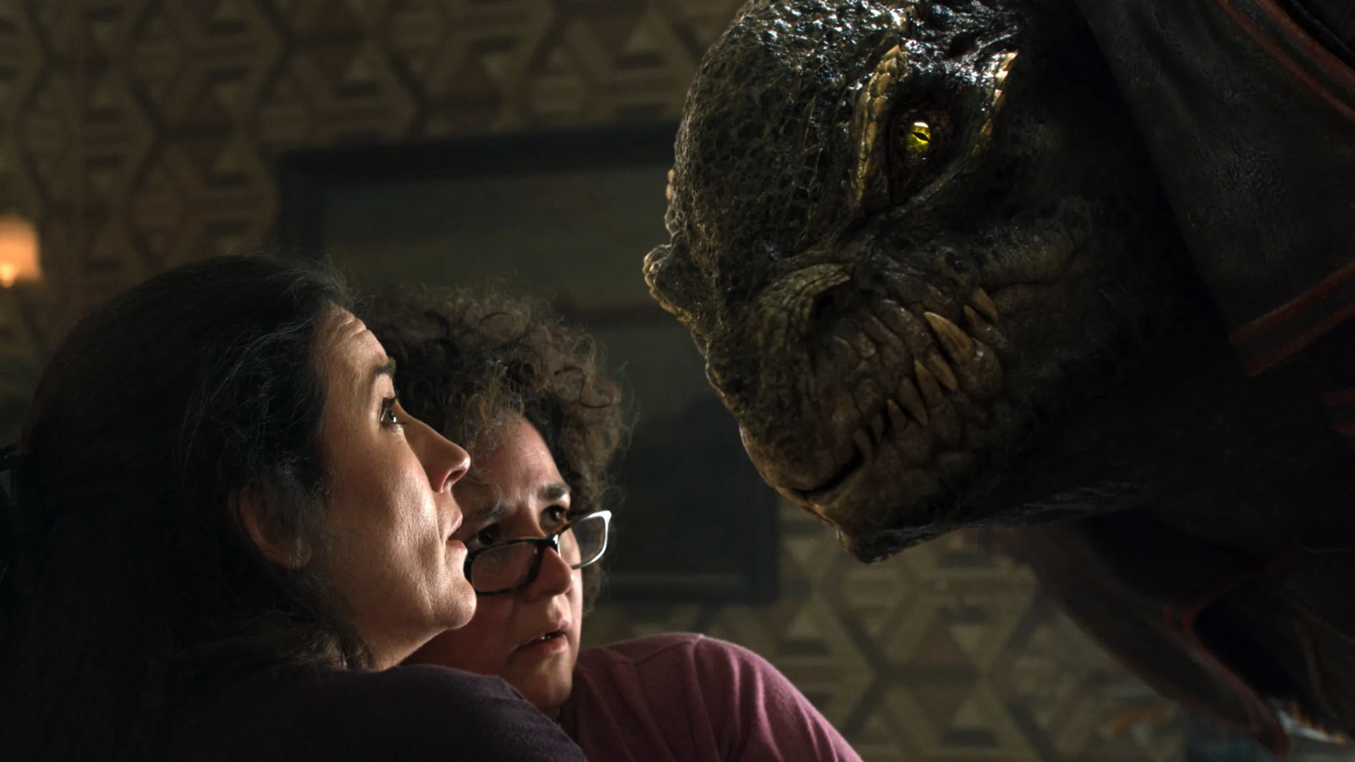 Maria Doyle Kennedy and Frog Stone in Jupiter Ascending (2015)