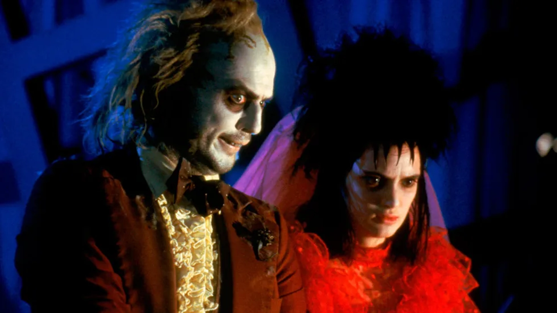 Winona Ryder and Michael Keaton in Beetlejuice (1988)