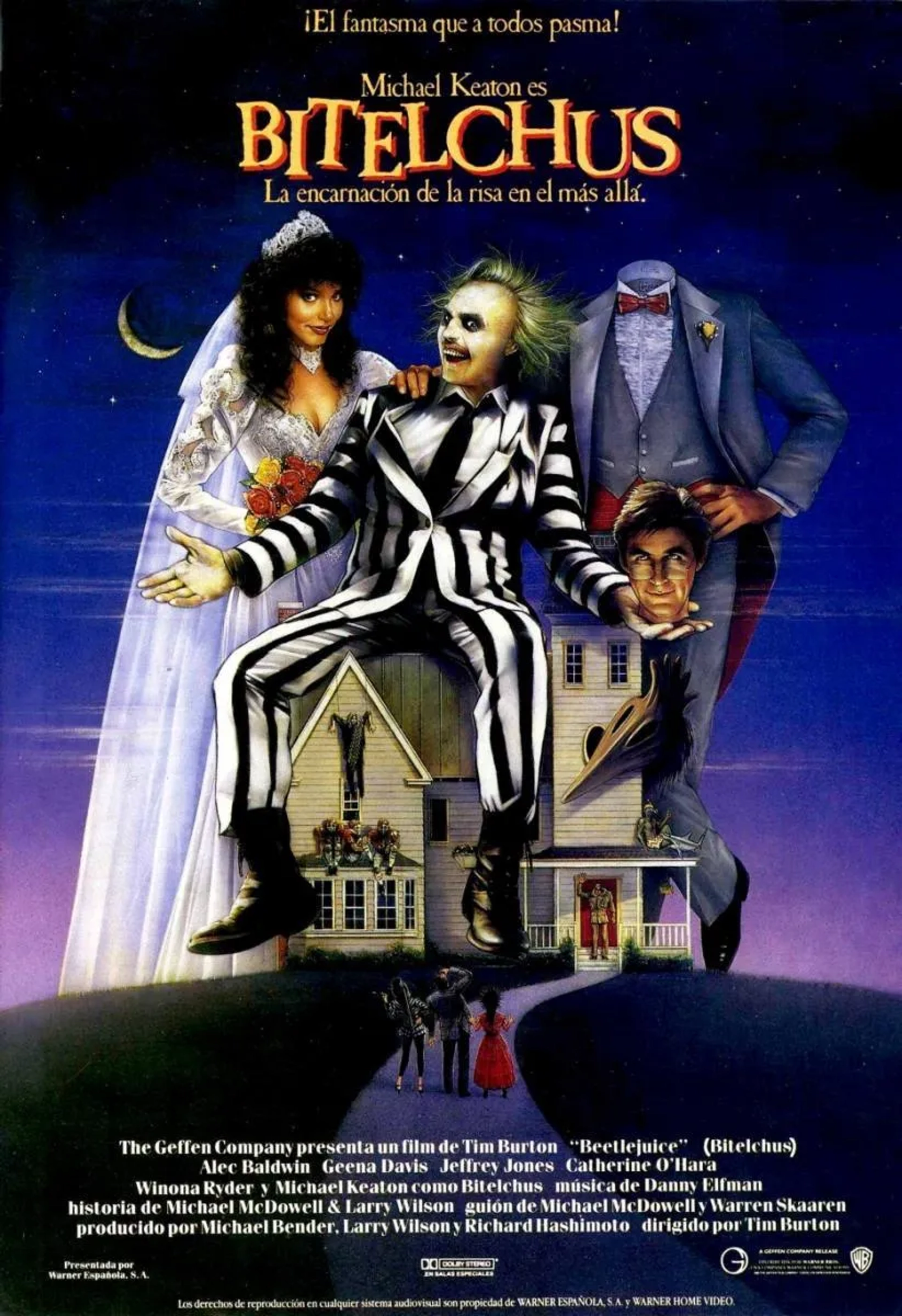 Geena Davis, Alec Baldwin, and Michael Keaton in Beetlejuice (1988)