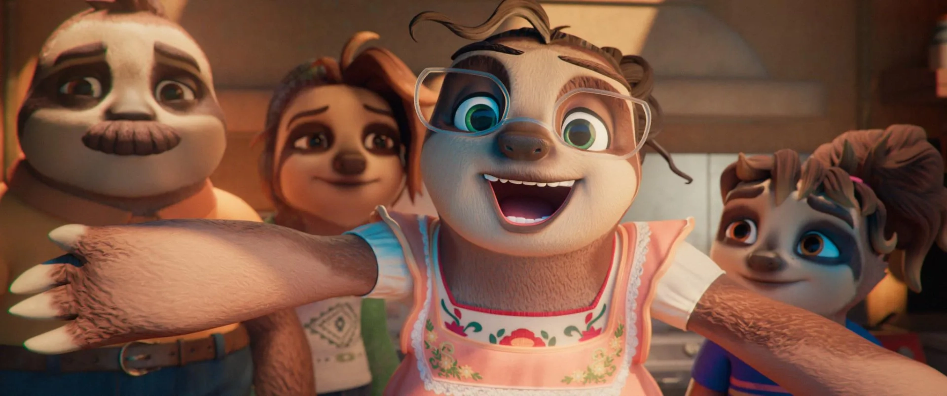 Olivia Vásquez, Teo Vergara, Facundo Hache Herrera, and Benjamin Gorroño in A Sloth Story (2024)