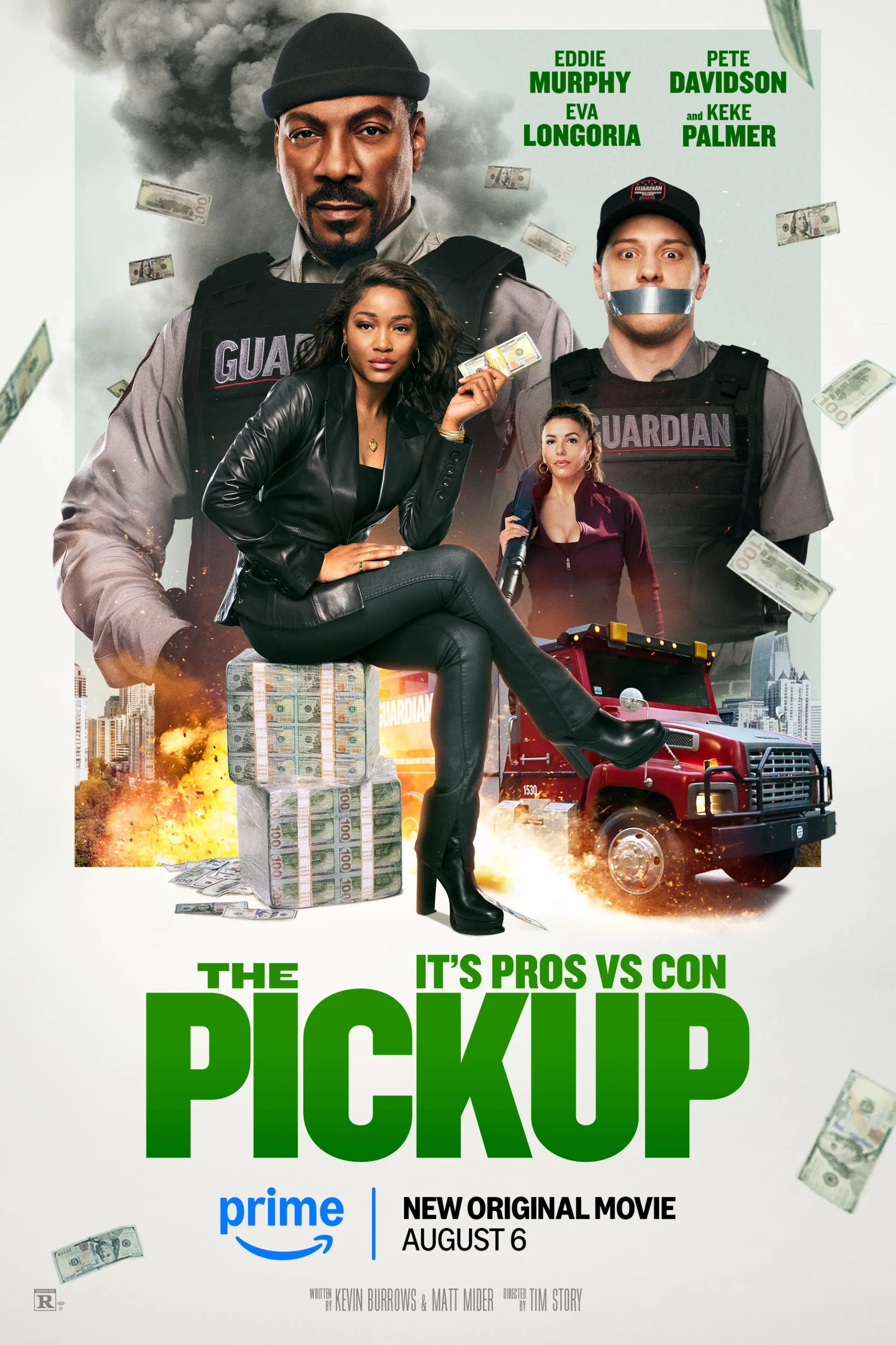 Eddie Murphy, Pete Davidson, Eva Longoria, and Keke Palmer in The Pickup (2025)