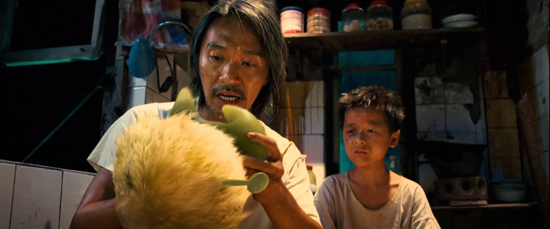 Stephen Chow and Jiao Xu in CJ7 (2008)
