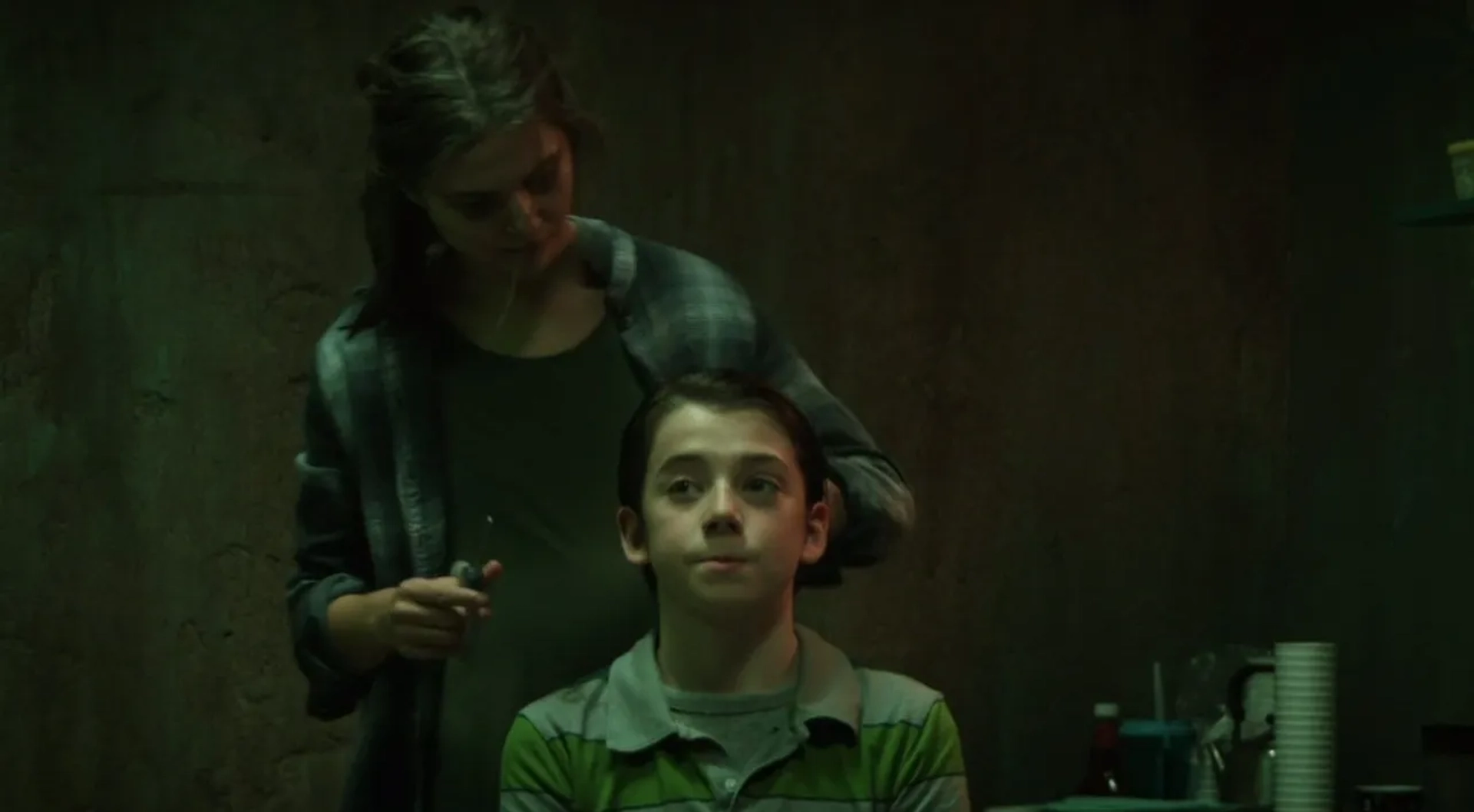 Stefanie Scott and Braxton Bjerken in Girl in the Basement (2021)