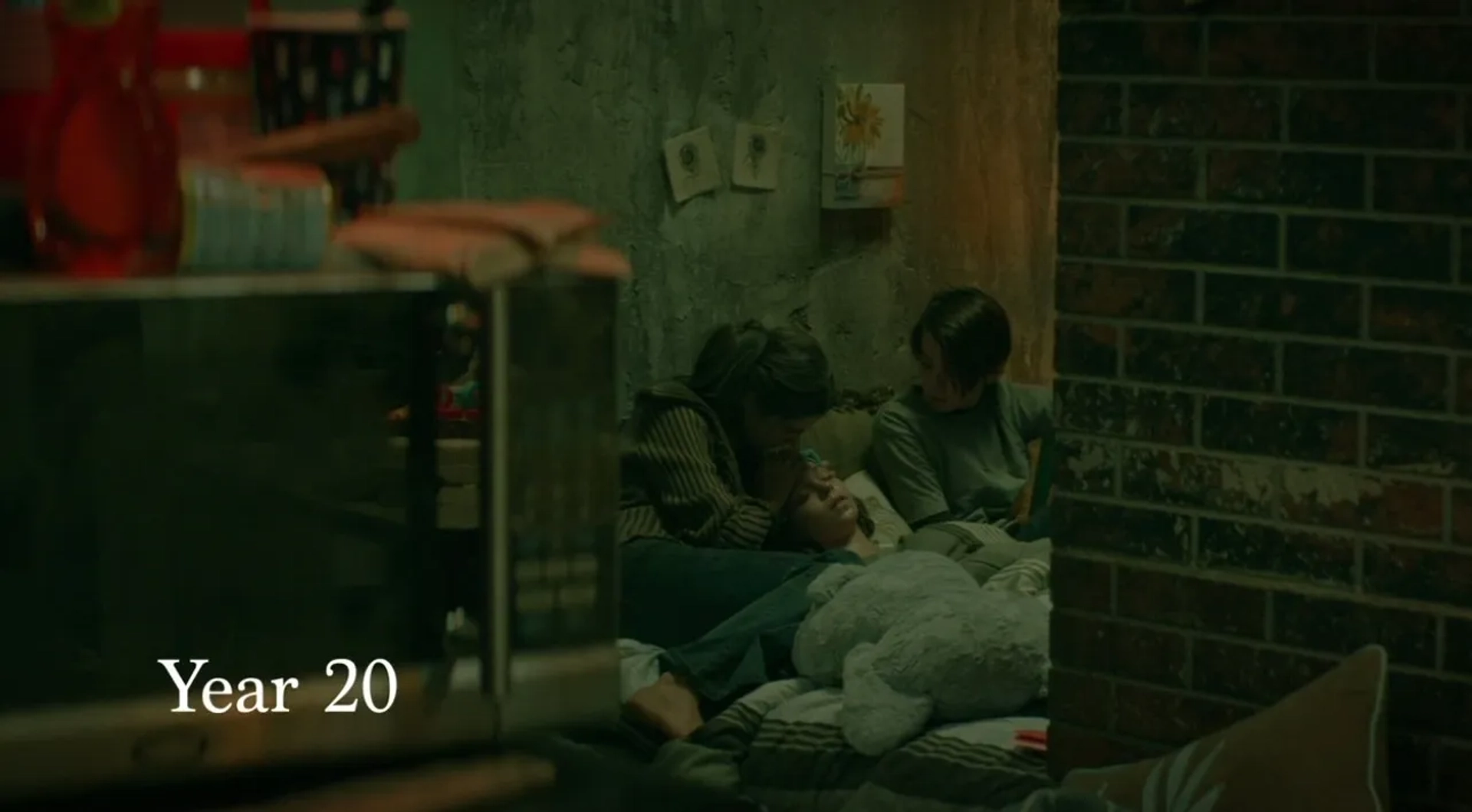 Stefanie Scott, Emma Myers, and Braxton Bjerken in Girl in the Basement (2021)