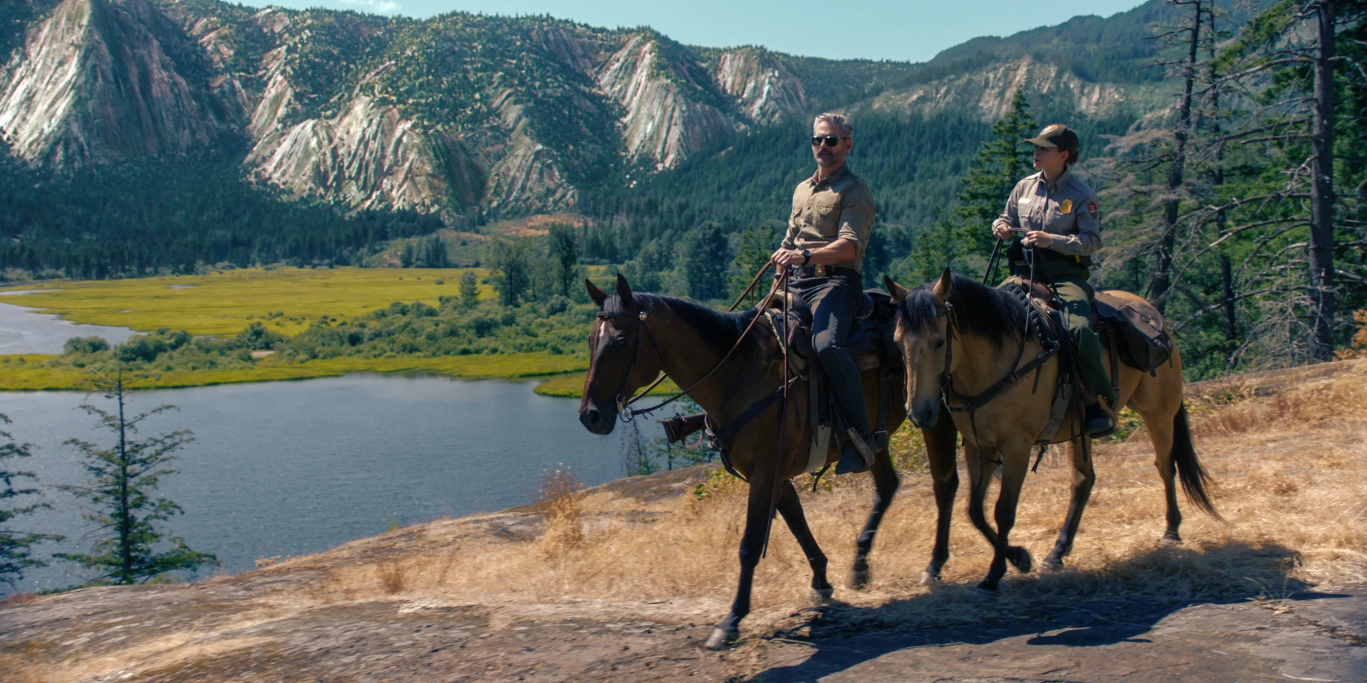 Eric Bana and Lily Santiago in Untamed (2025)