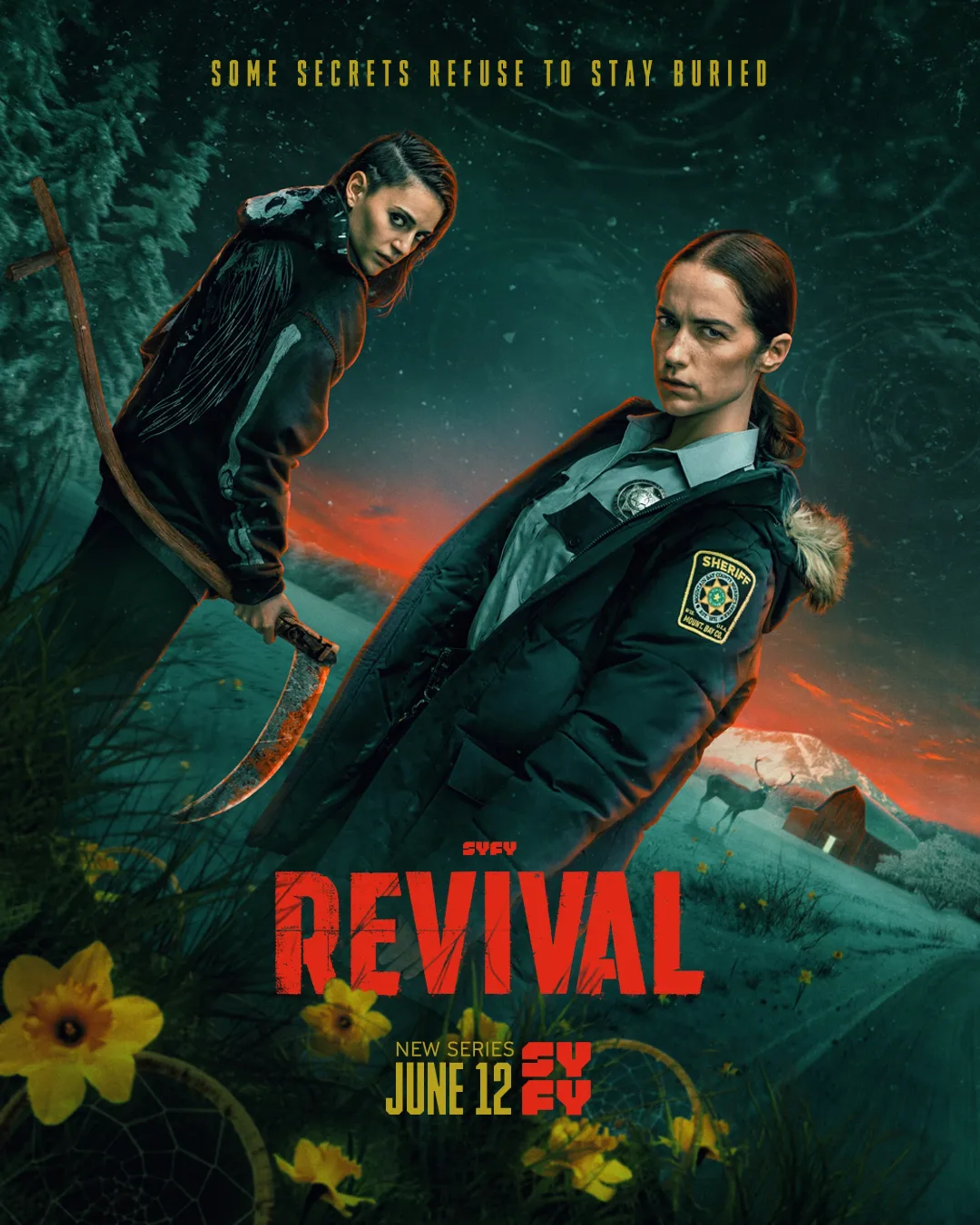 Melanie Scrofano and Romy Weltman in Revival (2025)