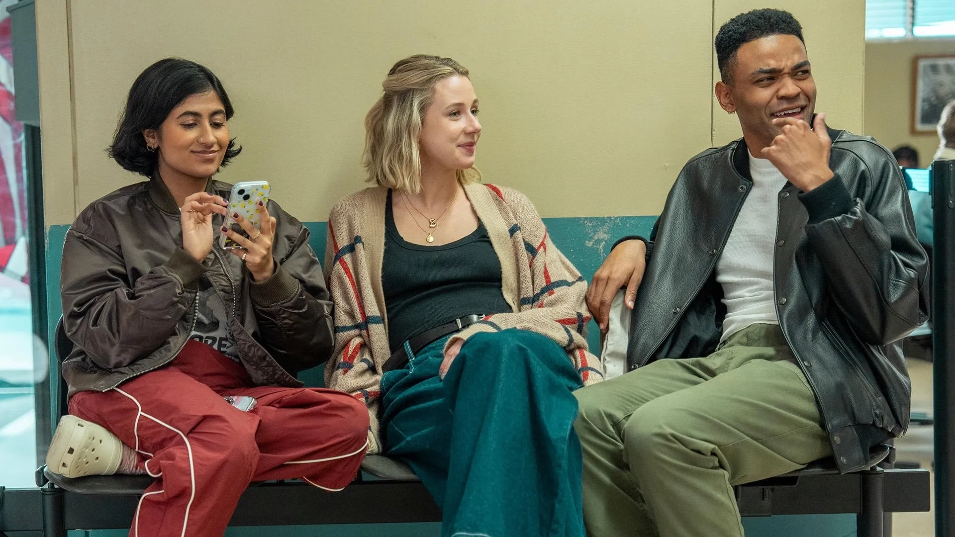 Amita Rao, Owen Thiele, and Lucy Freyer in Adults (2025)