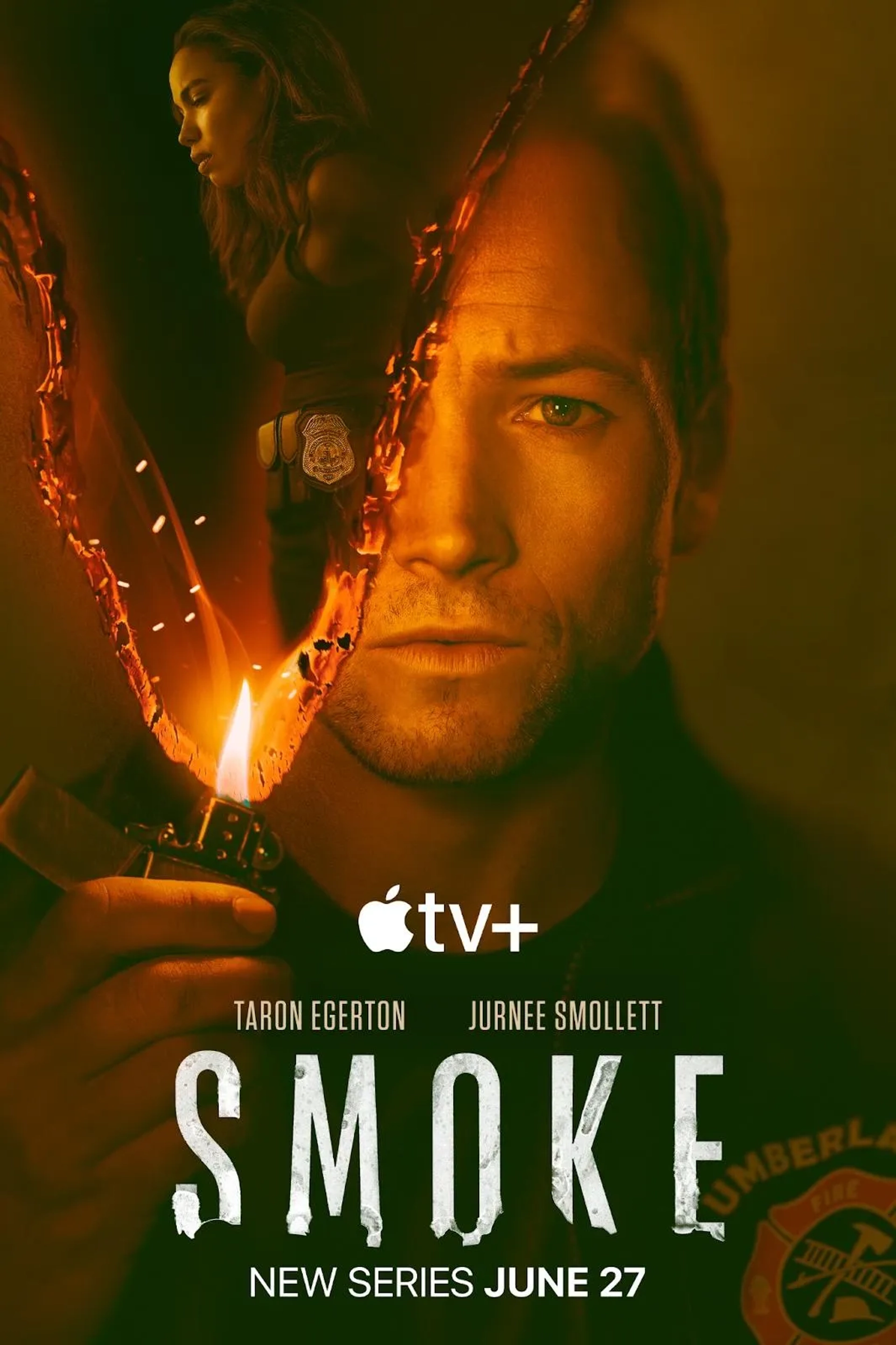 Jurnee Smollett and Taron Egerton in Smoke (2025)