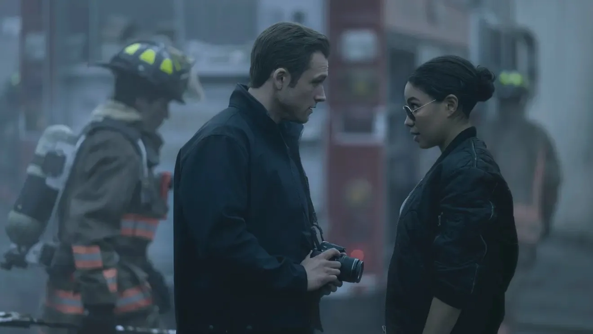 Jurnee Smollett and Taron Egerton in Smoke (2025)