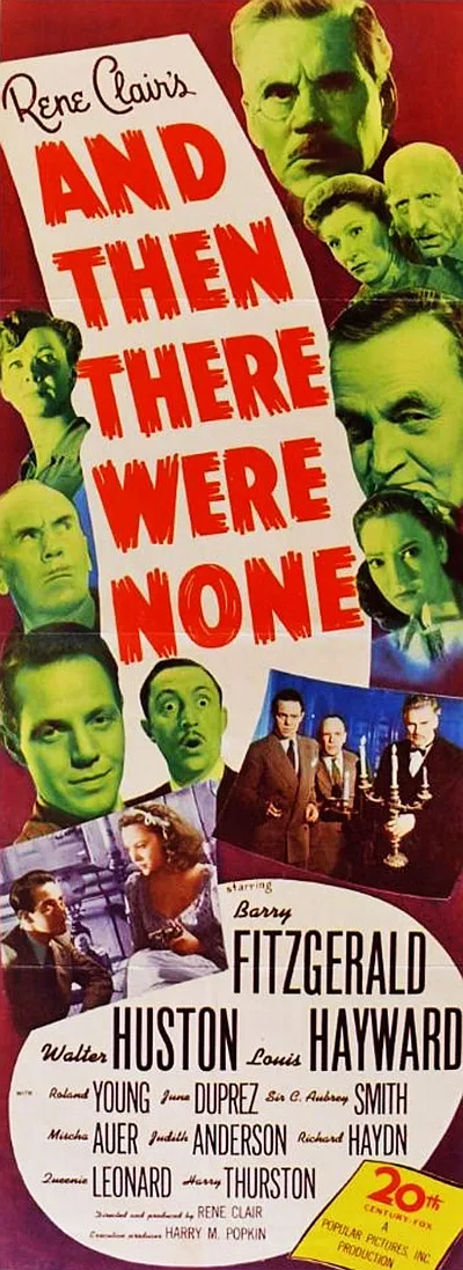 Judith Anderson, Mischa Auer, June Duprez, Barry Fitzgerald, Richard Haydn, Louis Hayward, Walter Huston, Queenie Leonard, C. Aubrey Smith, and Roland Young in And Then There Were None (1945)